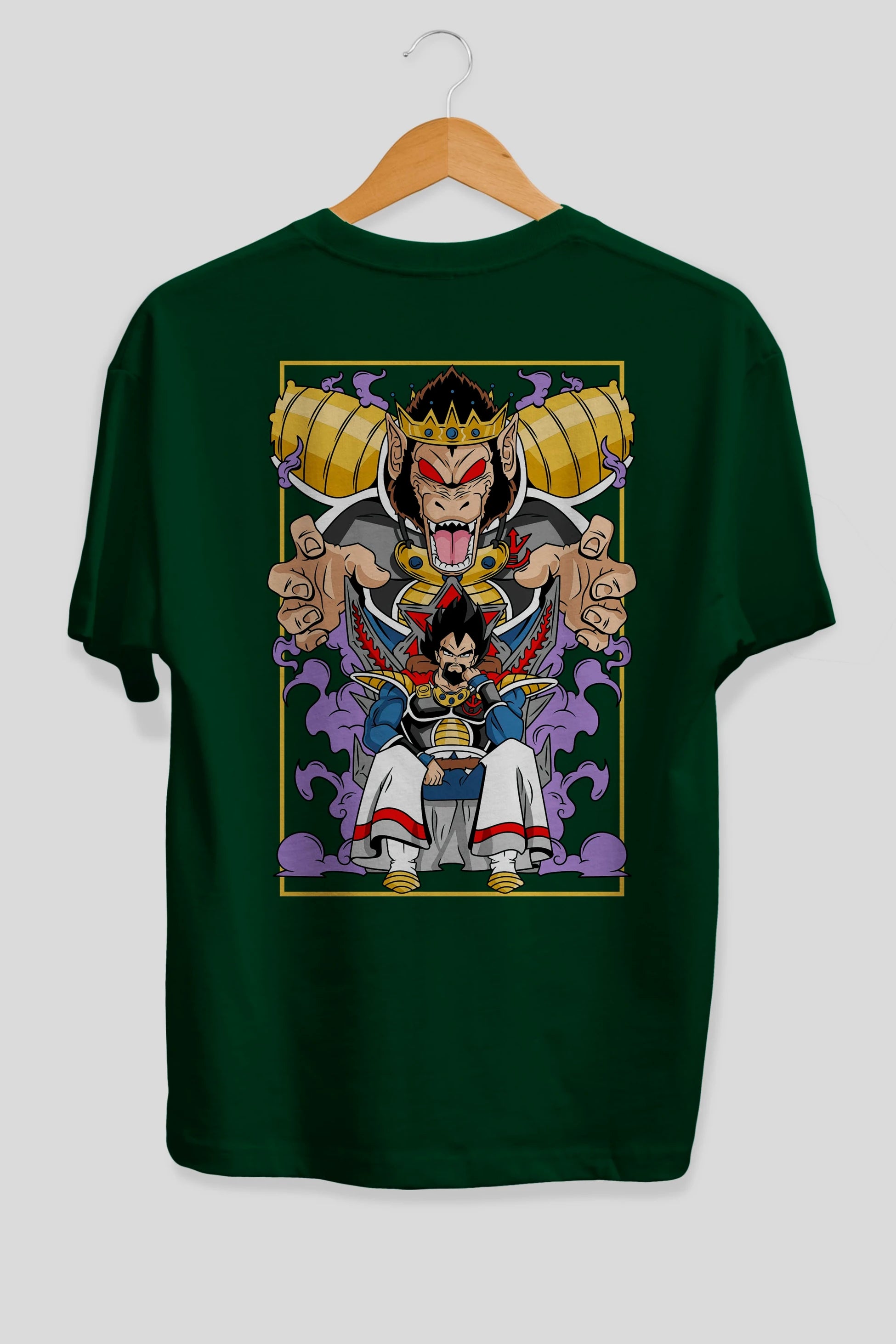 DragonBall ReyVegeta Anime Arka Baskılı Oversize t-shirt Erkek Kadın Unisex