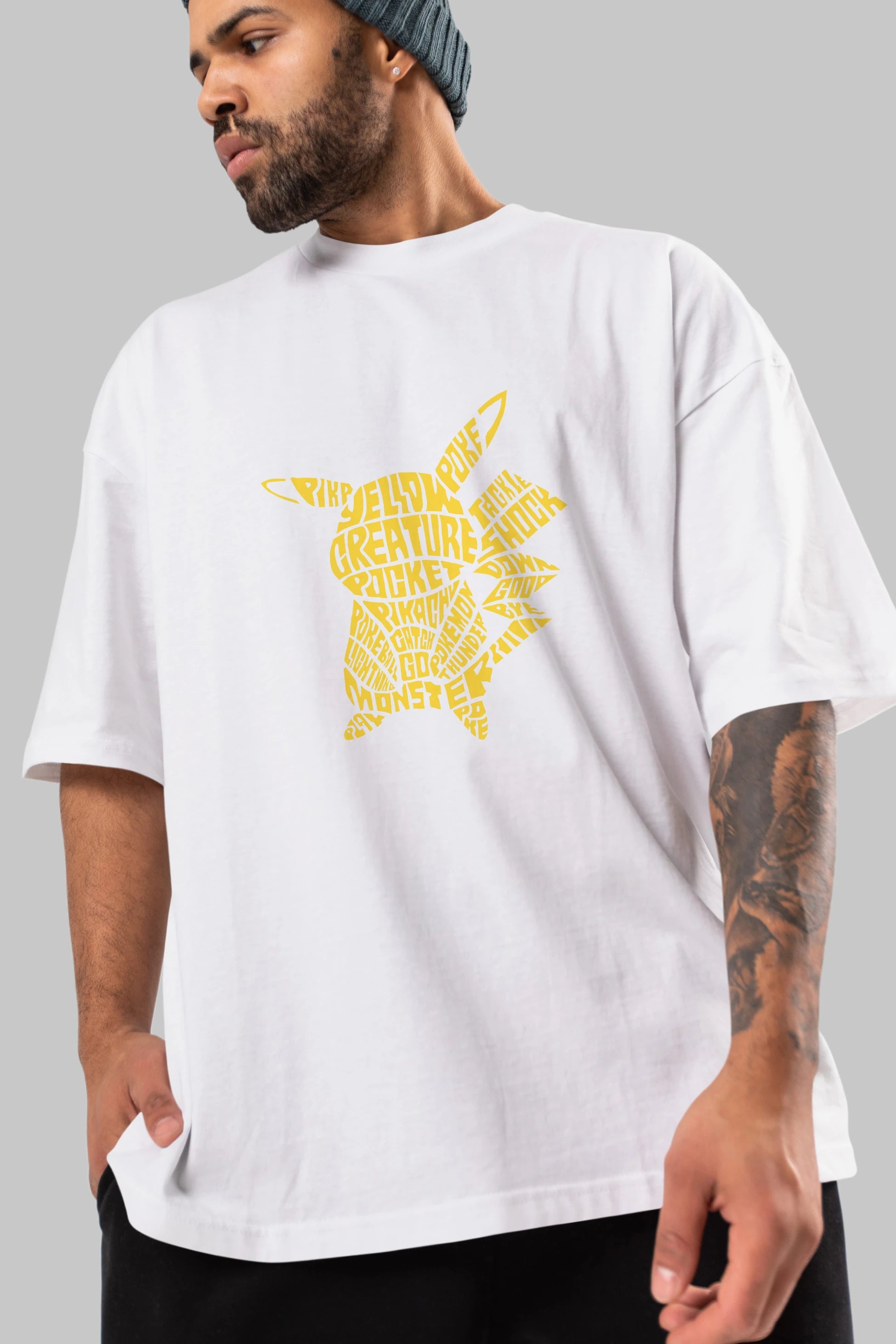 Pocket Monster Ön Baskılı Oversize t-shirt %100 pamuk Erkek Kadın Unisex