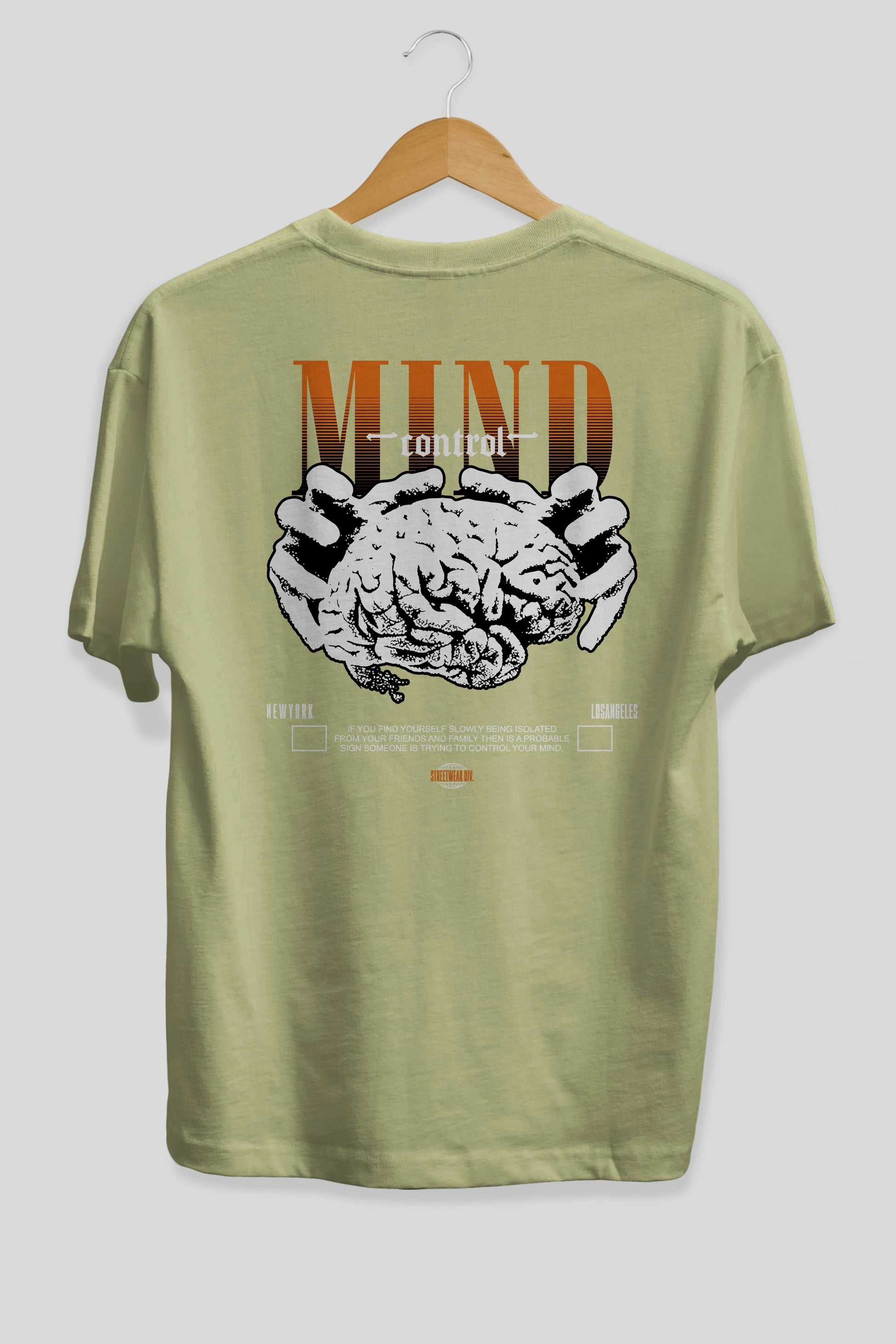 Mind Control Arka Baskılı Oversize t-shirt Erkek Kadın Unisex
