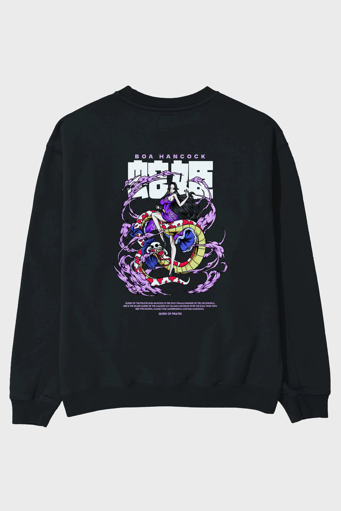 Boa Hancock Anime Arka Baskılı Oversize Sweatshirt Erkek Kadın Unisex