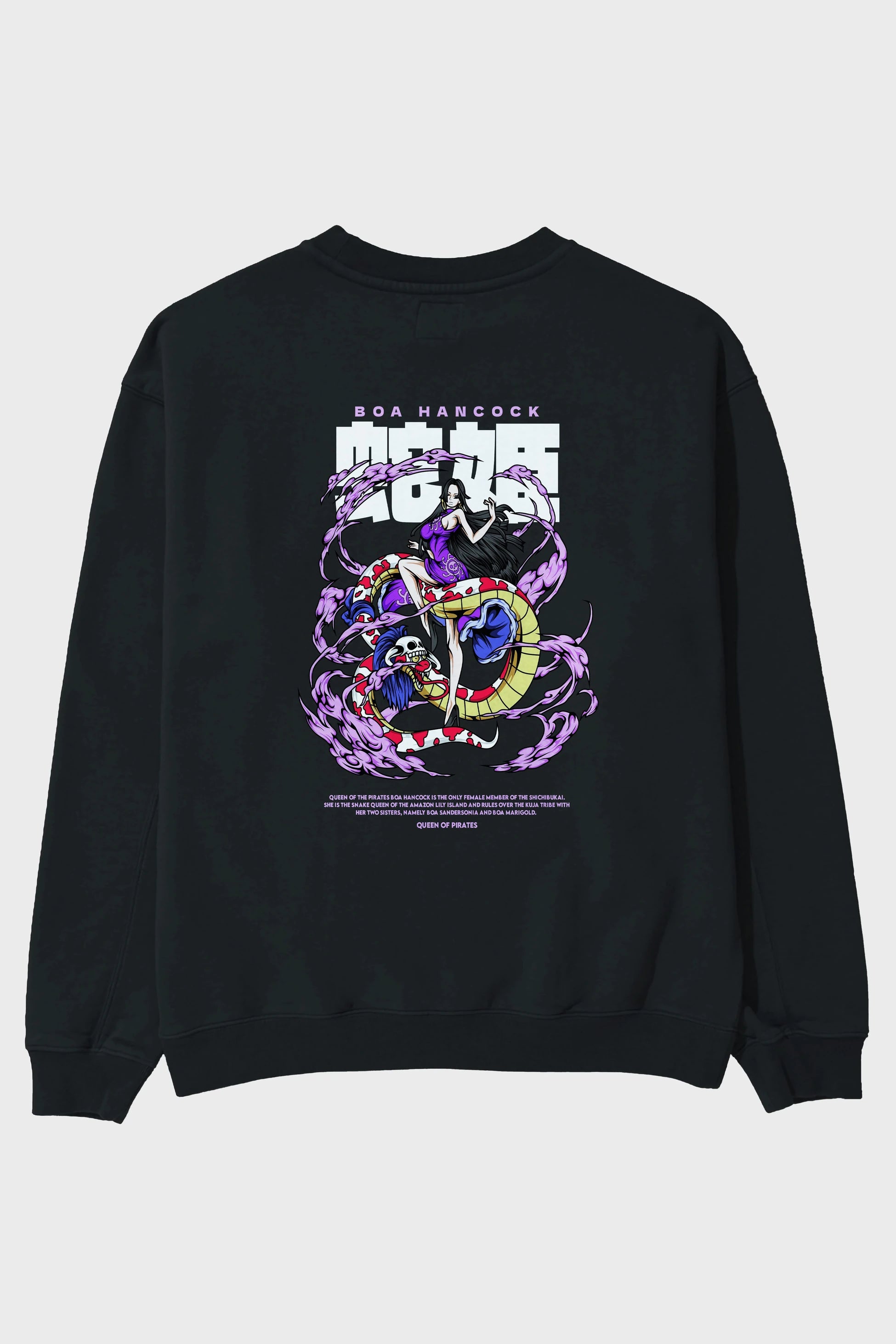 Boa Hancock Anime Arka Baskılı Oversize Sweatshirt Erkek Kadın Unisex