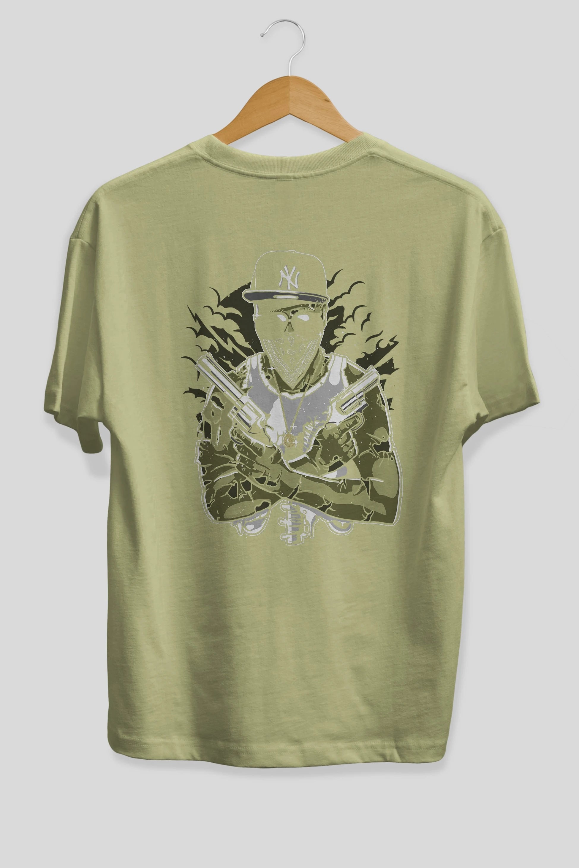 Gangsta Zombie Arka Baskılı Oversize t-shirt Erkek Kadın Unisex %100 Pamuk