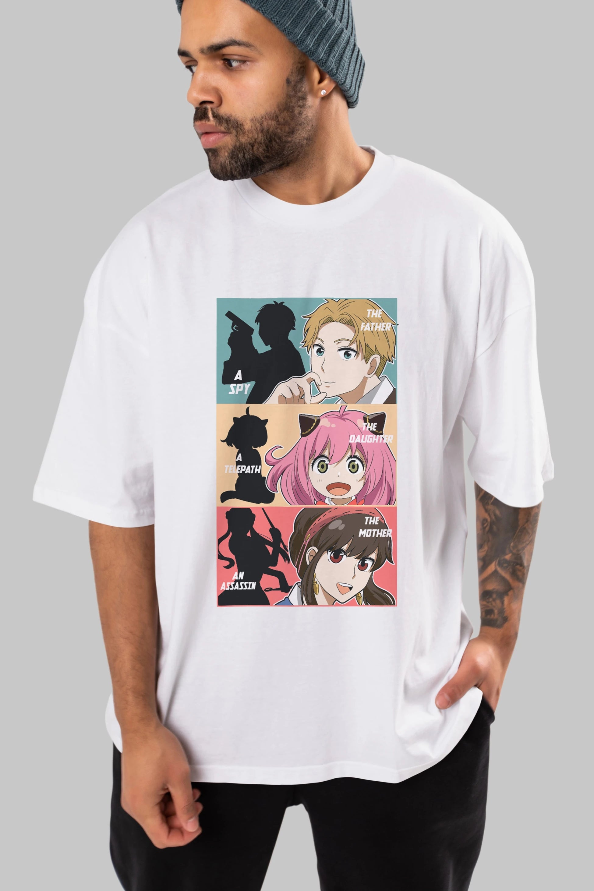 SPY X FAMILY Anime Ön Baskılı Oversize t-shirt %100 pamuk Erkek Kadın Unisex