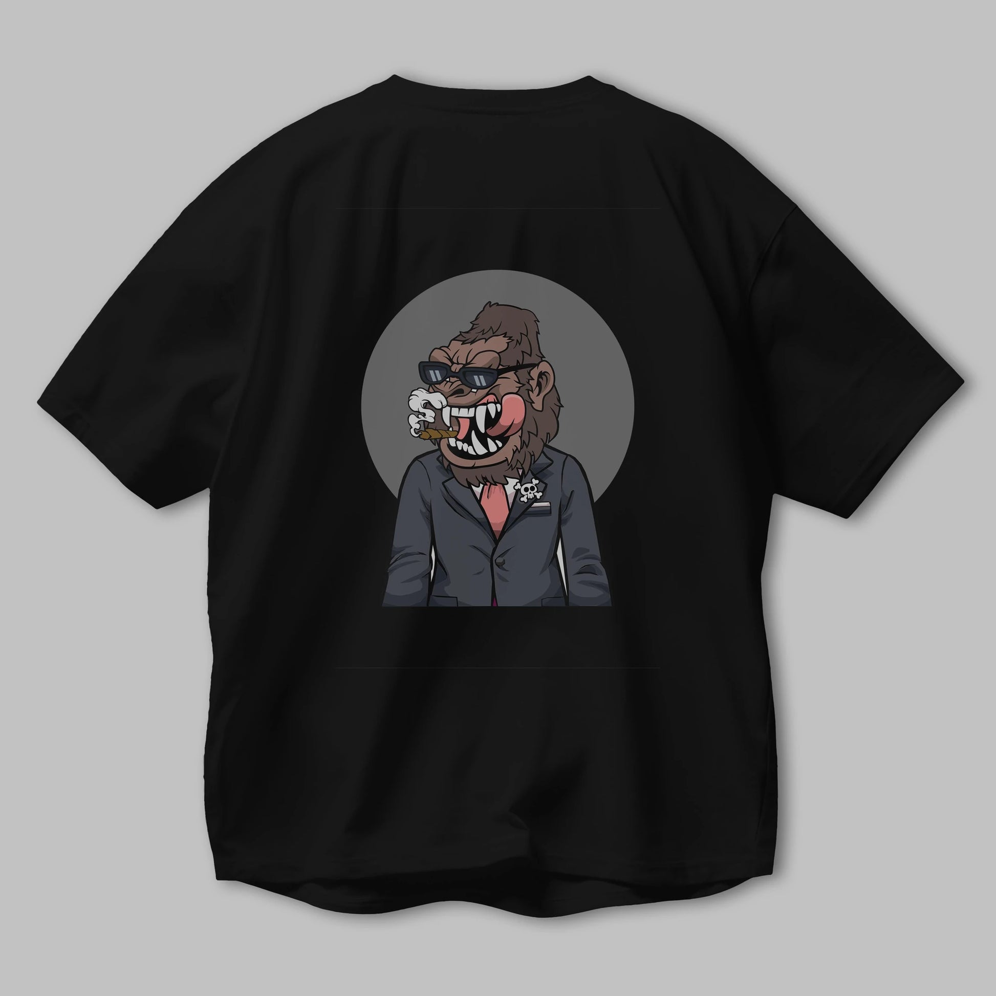 Monkey Suits Arka Baskılı Oversize t-shirt Erkek Kadın Unisex %100 Pamuk tişort