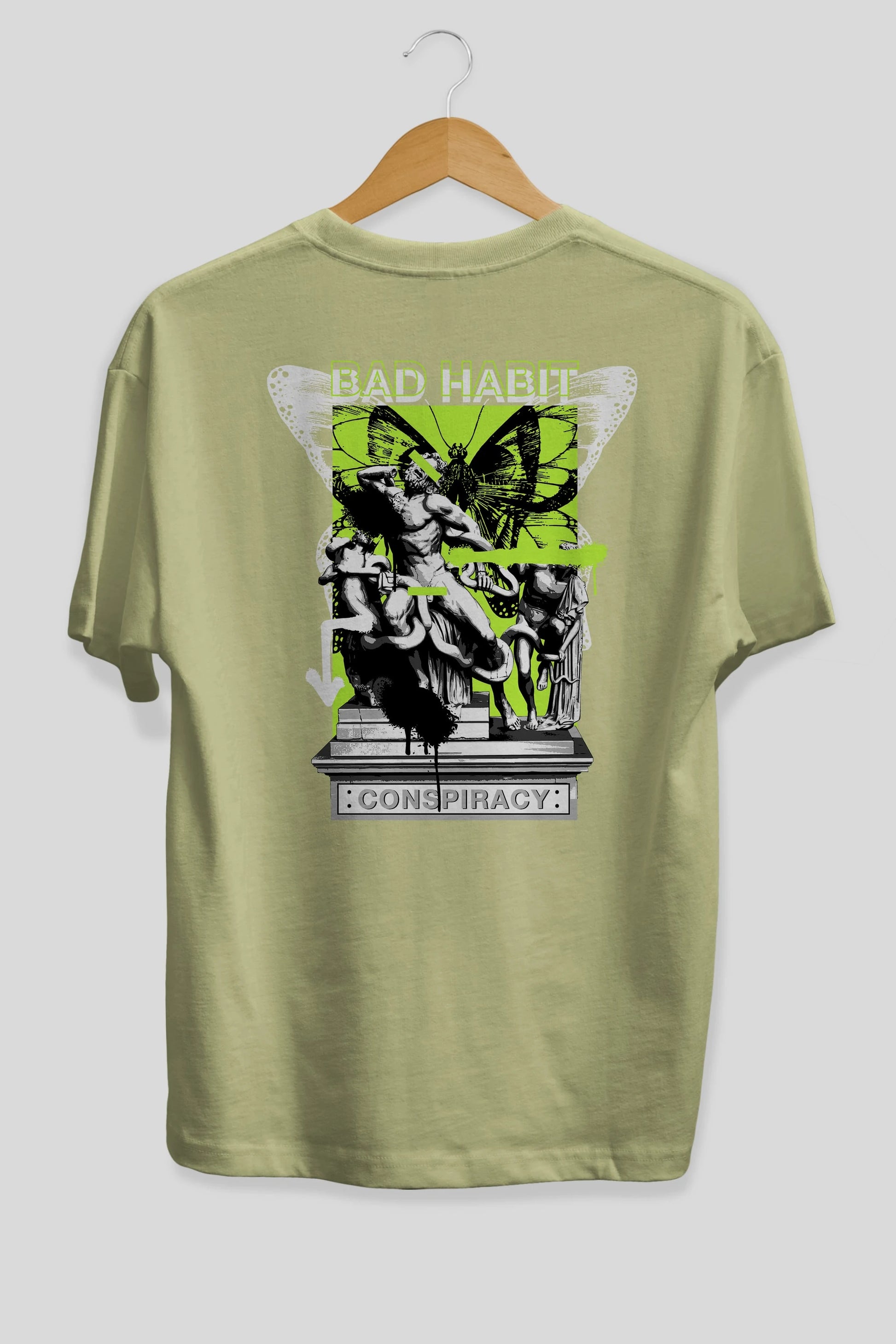 Bad Habit Arka Baskılı Oversize t-shirt Erkek Kadın Unisex
