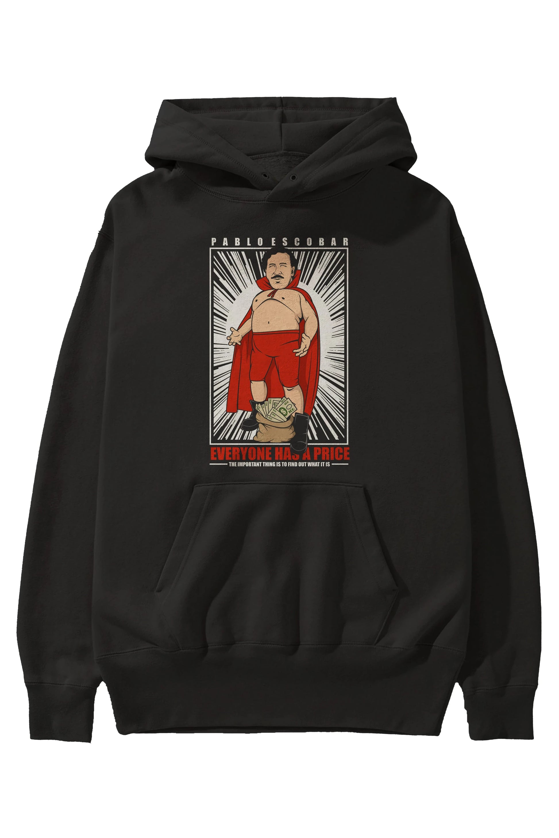 Pablo Escobar Luchador Ön Baskılı Hoodie Oversize Kapüşonlu Sweatshirt Erkek Kadın Unisex