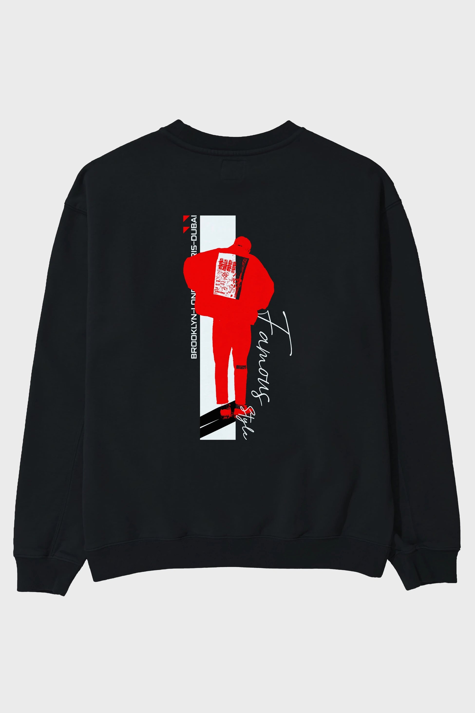 Brooklyn Style Arka Baskılı Oversize Sweatshirt Erkek Kadın Unisex