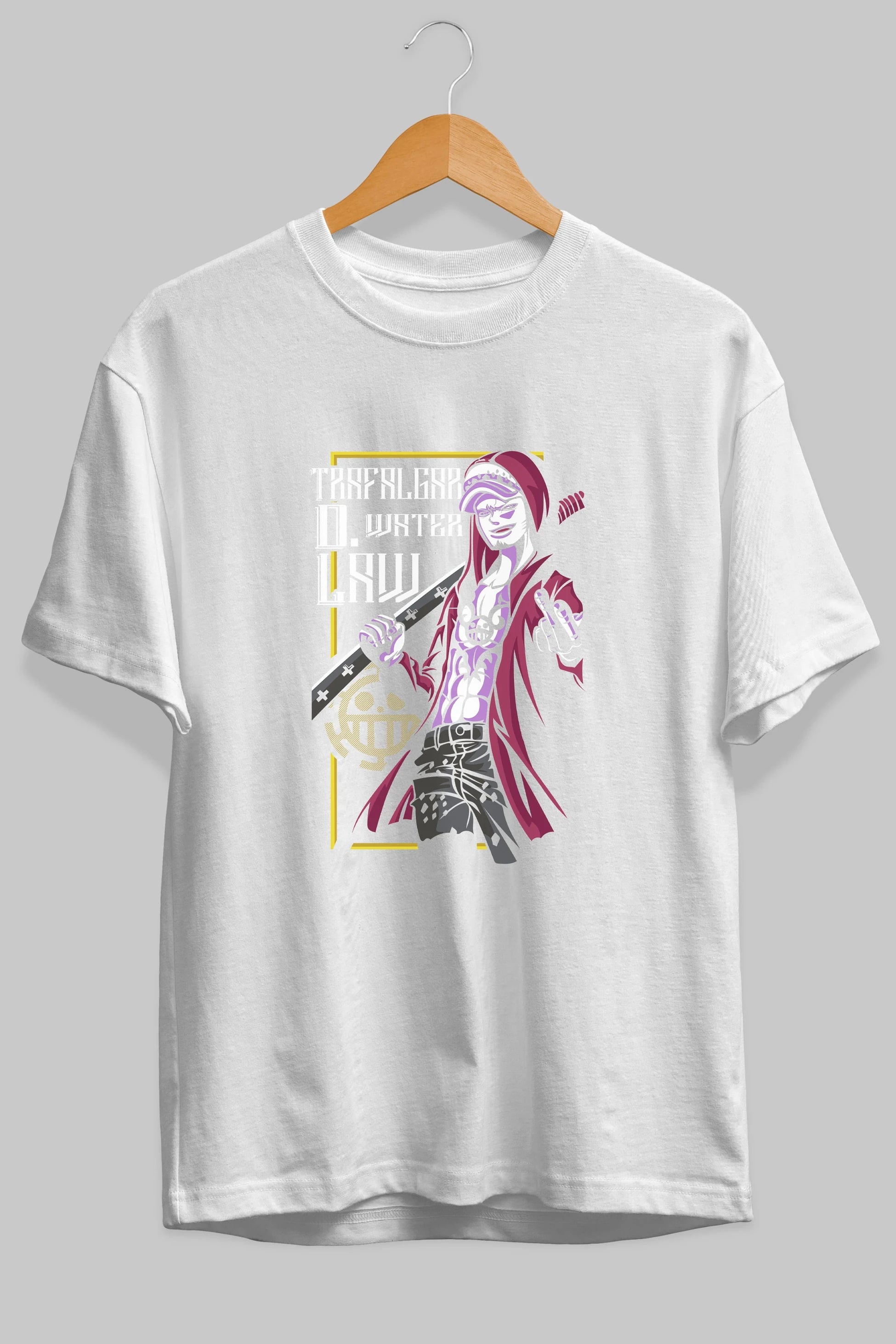 Trafalgar D. Water Law Anime Ön Baskılı Oversize t-shirt Erkek Kadın Unisex