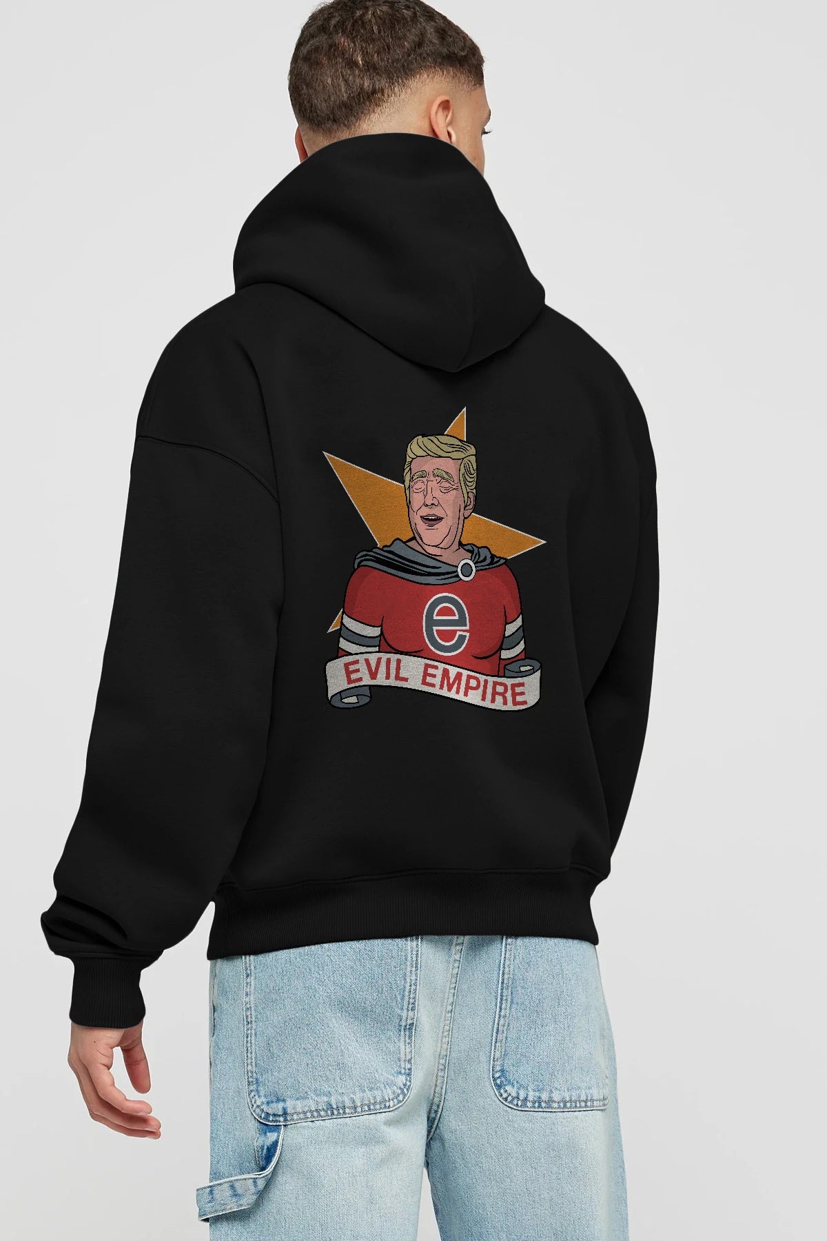Evil Empire Trump Arka Baskılı Hoodie Oversize Kapüşonlu Sweatshirt Erkek Kadın Unisex