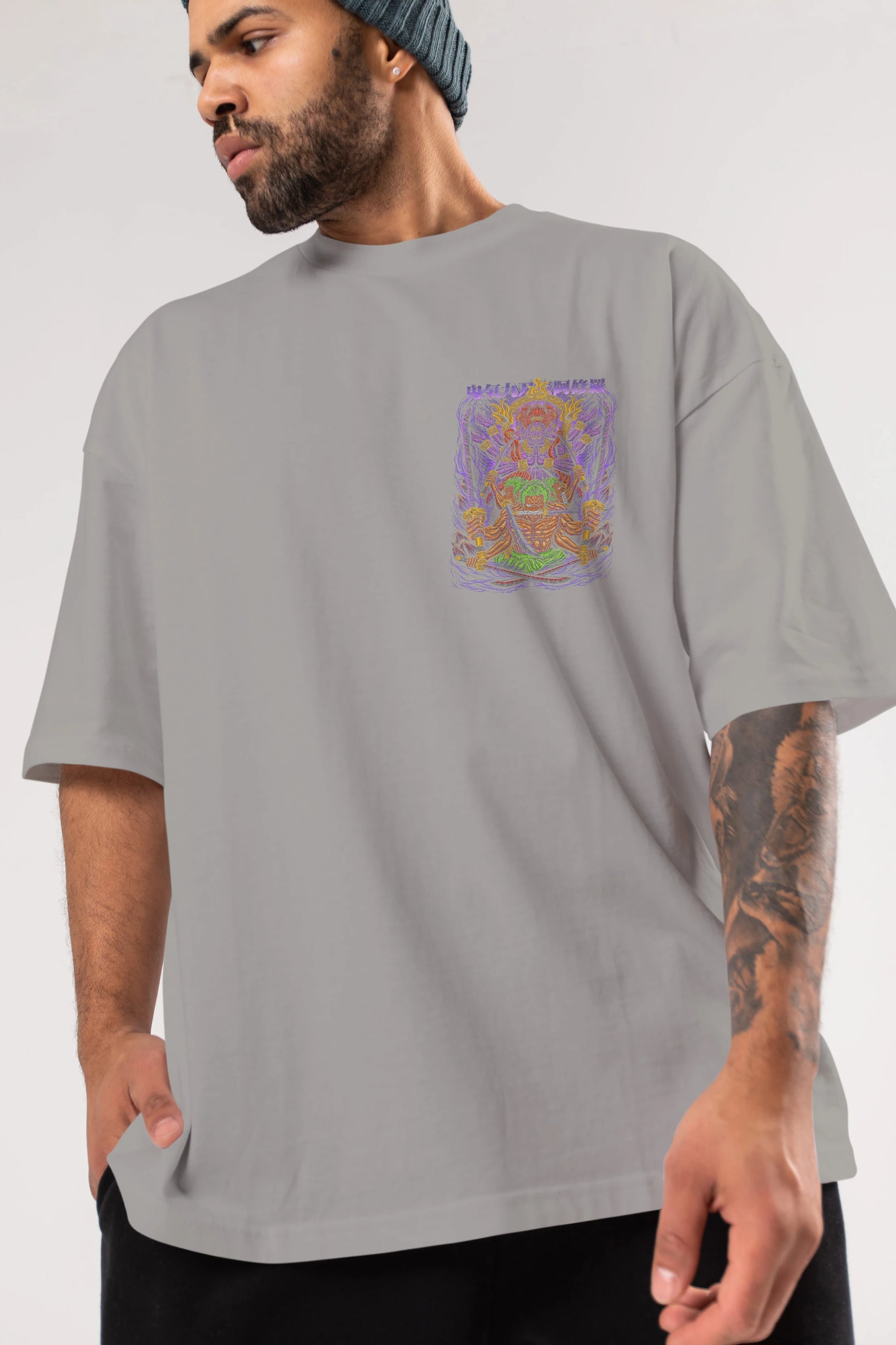 RORONOA ZORO 2 Ön Sol Baskılı Oversize t-shirt Erkek Kadın Unisex %100 Pamuk Bisiklet Yaka tişort