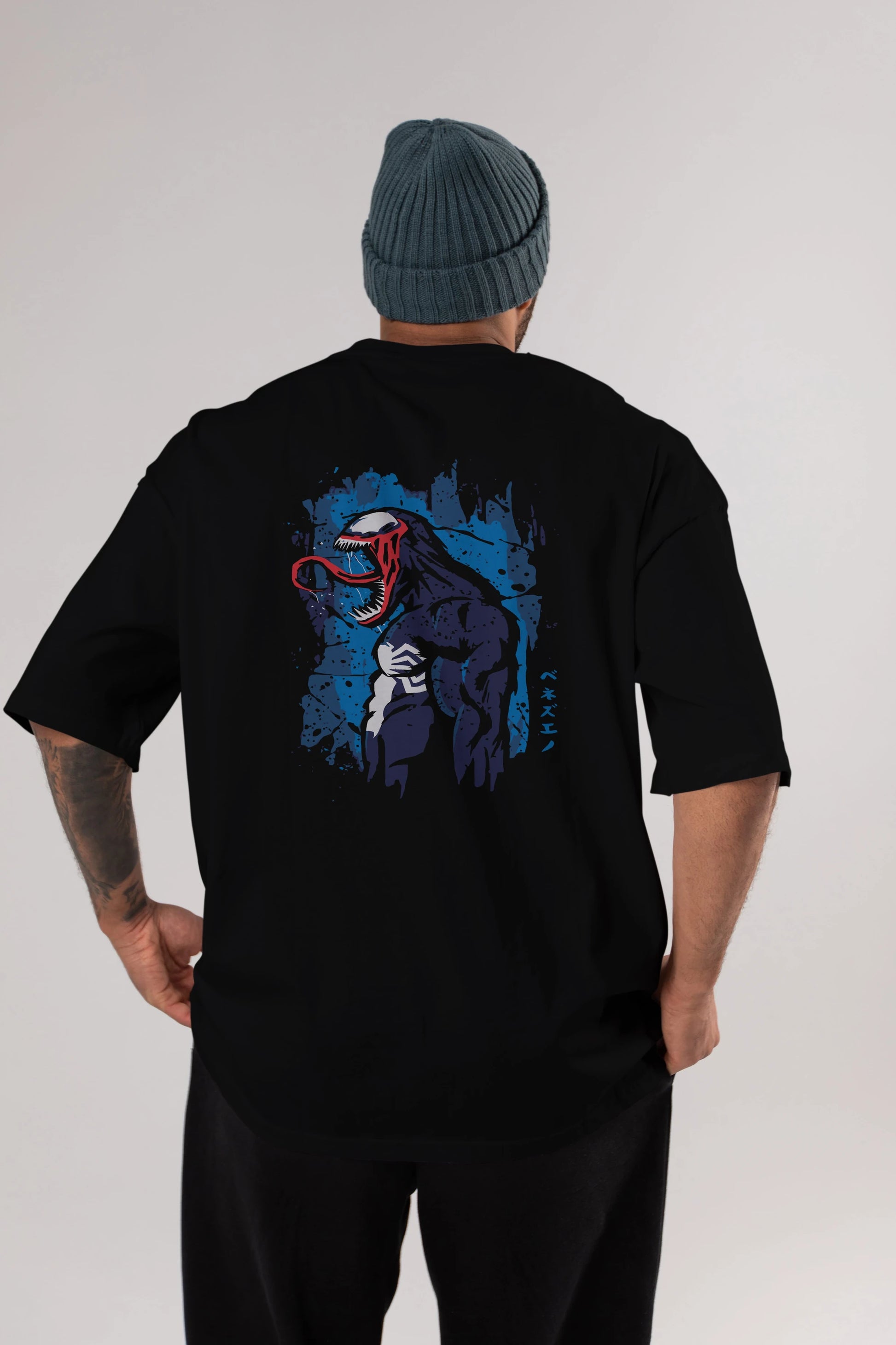 Venom (24) Arka Baskılı Oversize t-shirt Erkek Kadın Unisex %100 Pamuk Bisiklet Yaka tişort