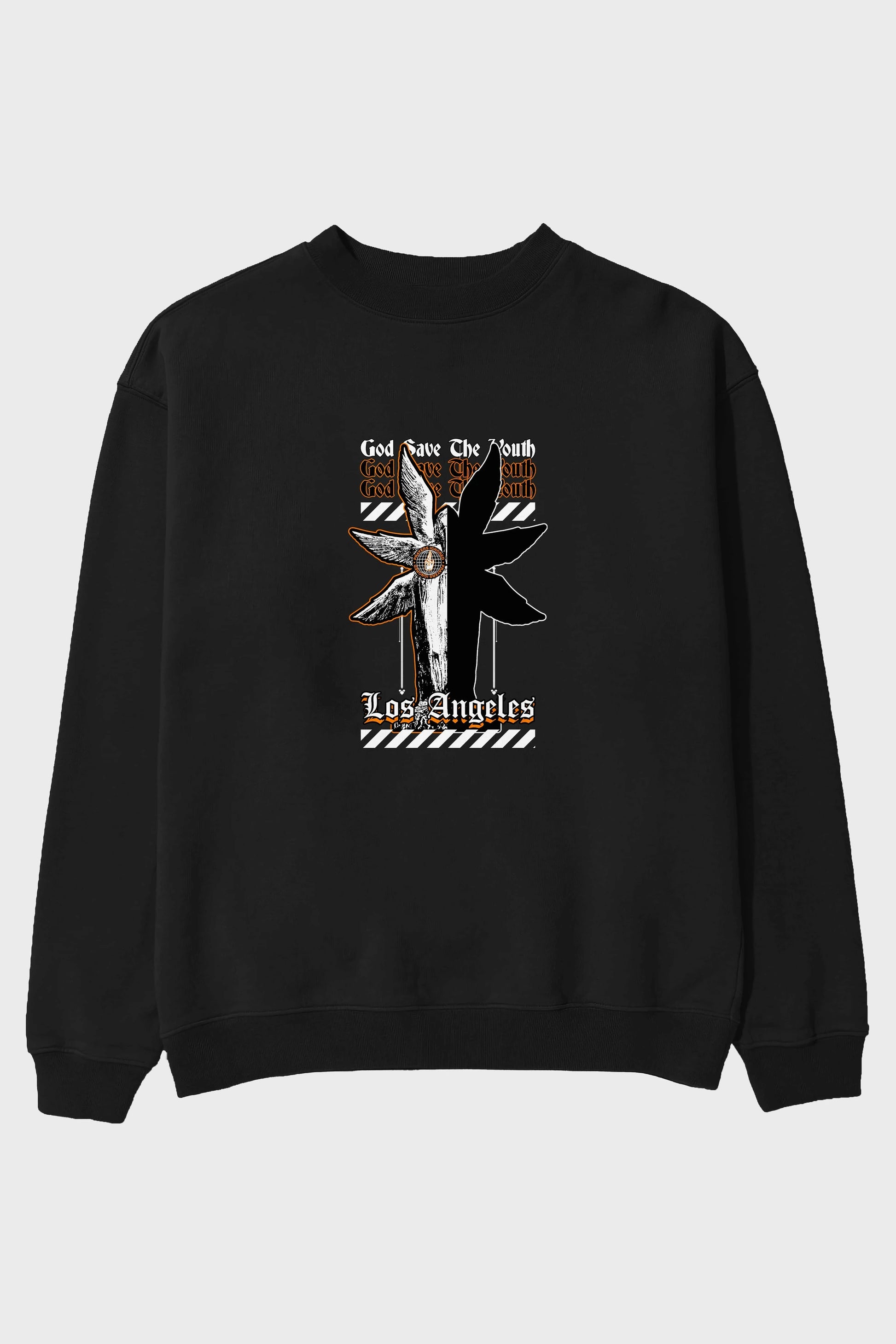 God Save The Youth Ön Baskılı Oversize Sweatshirt Erkek Kadın Unisex