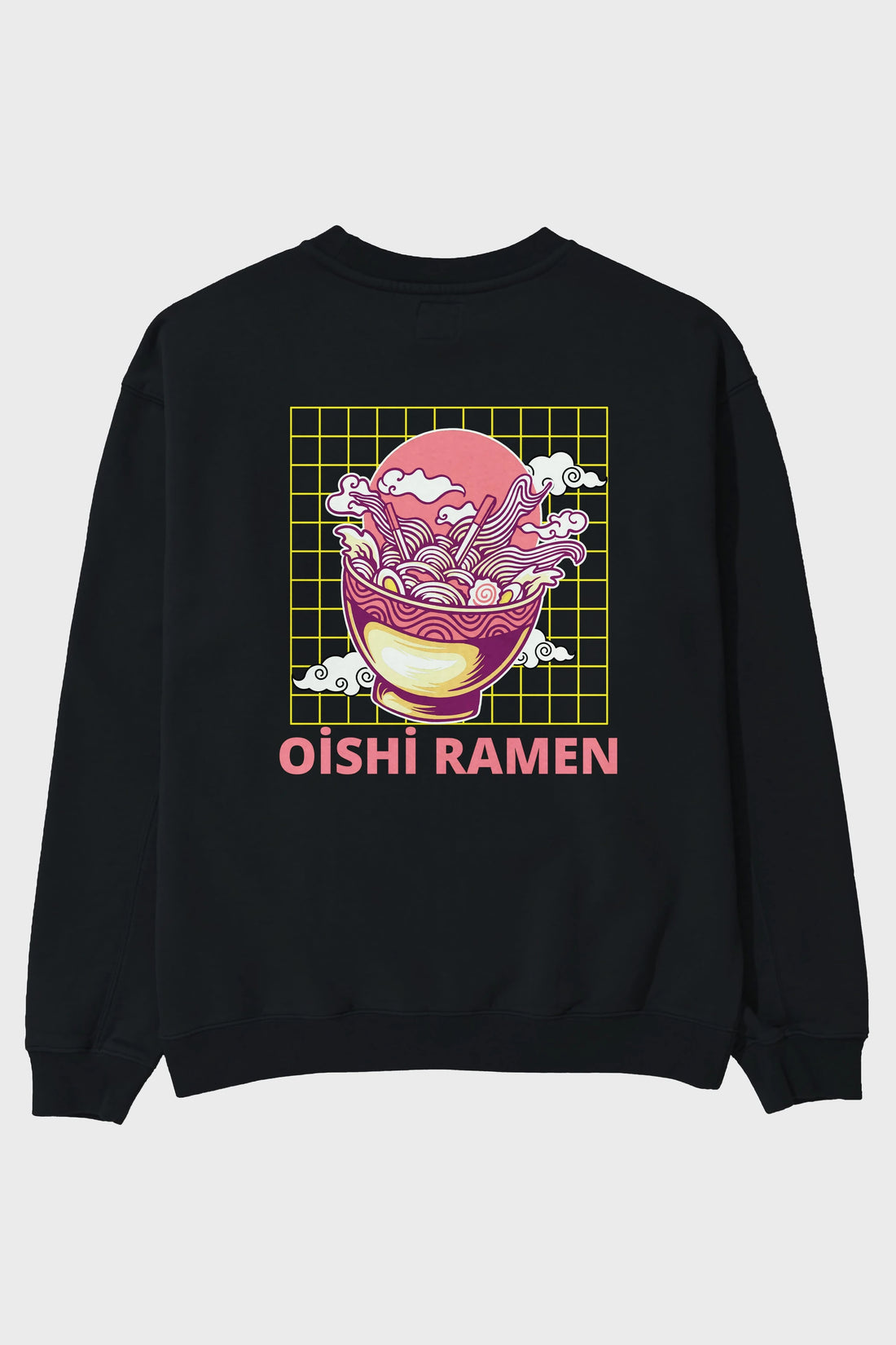 Oishi Ramen Yazılı Arka Baskılı Oversize Sweatshirt Erkek Kadın Unisex
