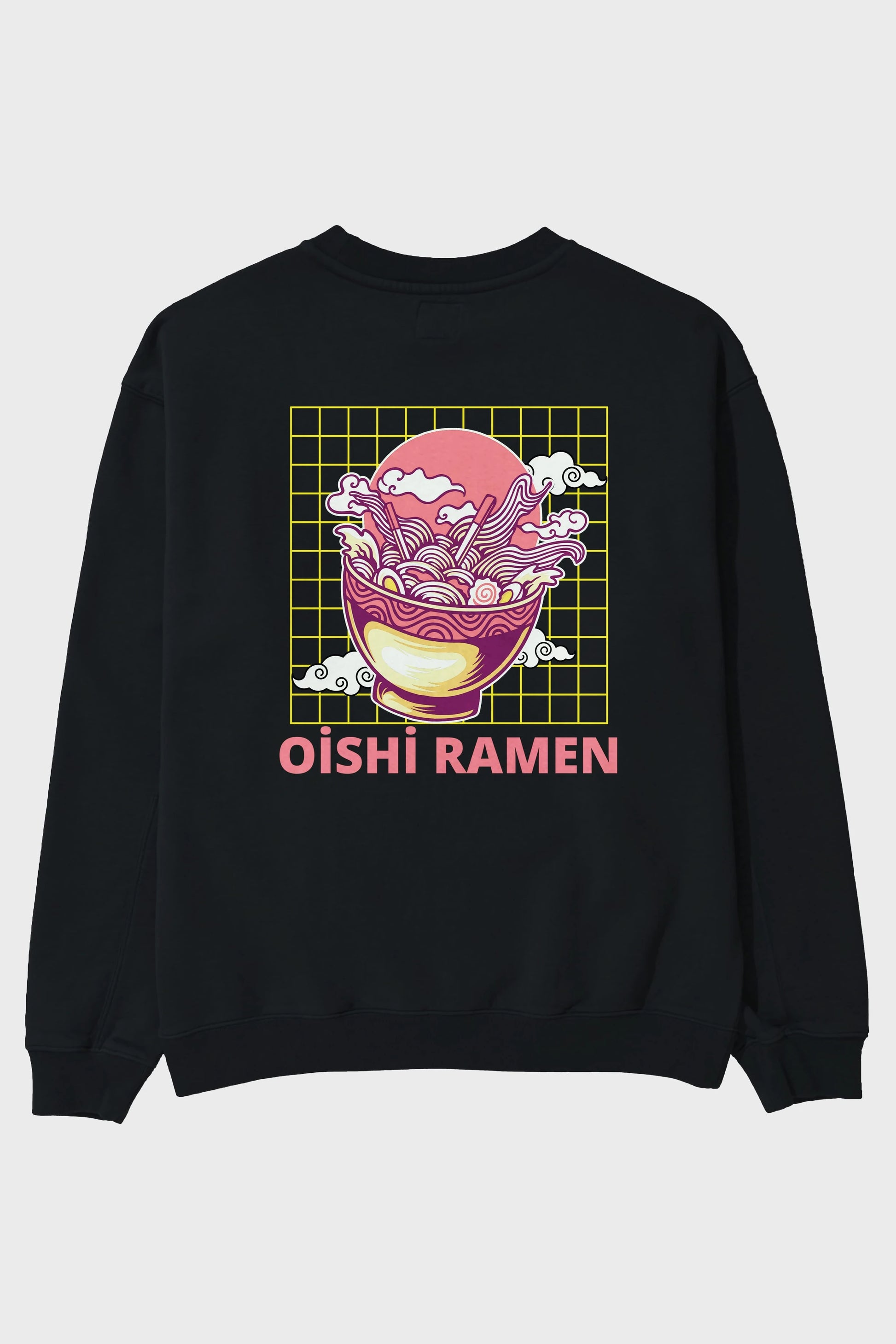 Oishi Ramen Yazılı Arka Baskılı Oversize Sweatshirt Erkek Kadın Unisex