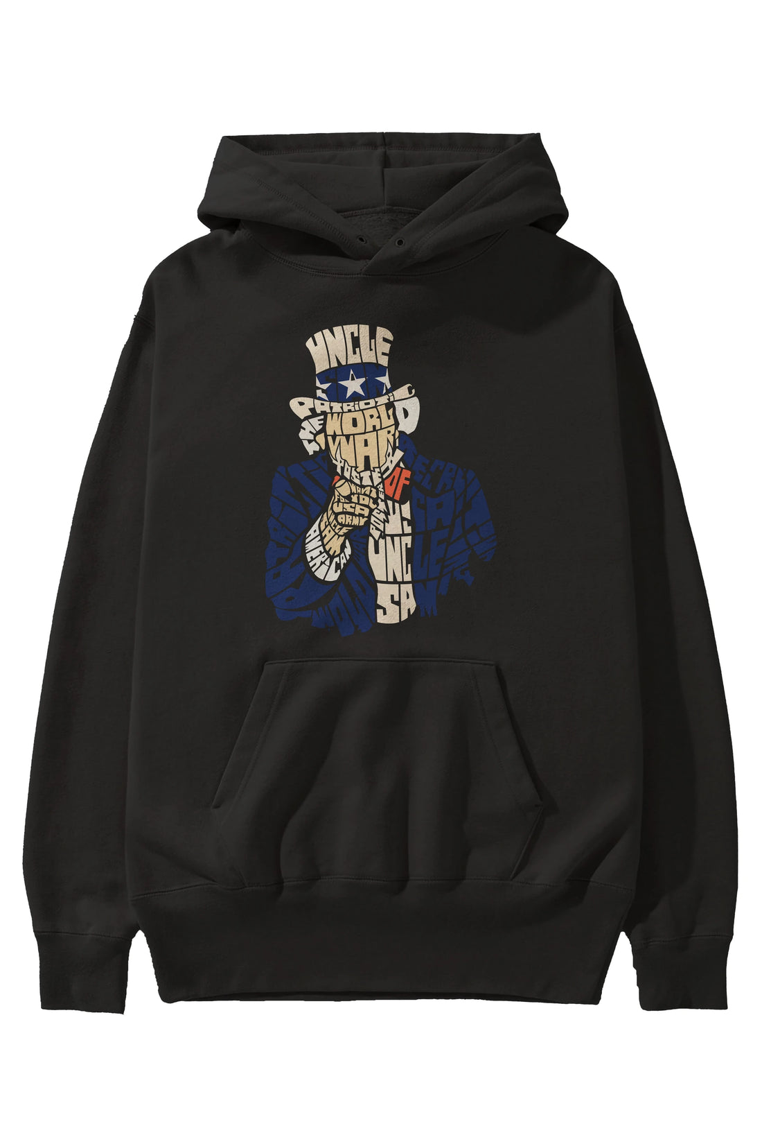Uncle Sam Ön Baskılı Hoodie Oversize Kapüşonlu Sweatshirt Erkek Kadın Unisex