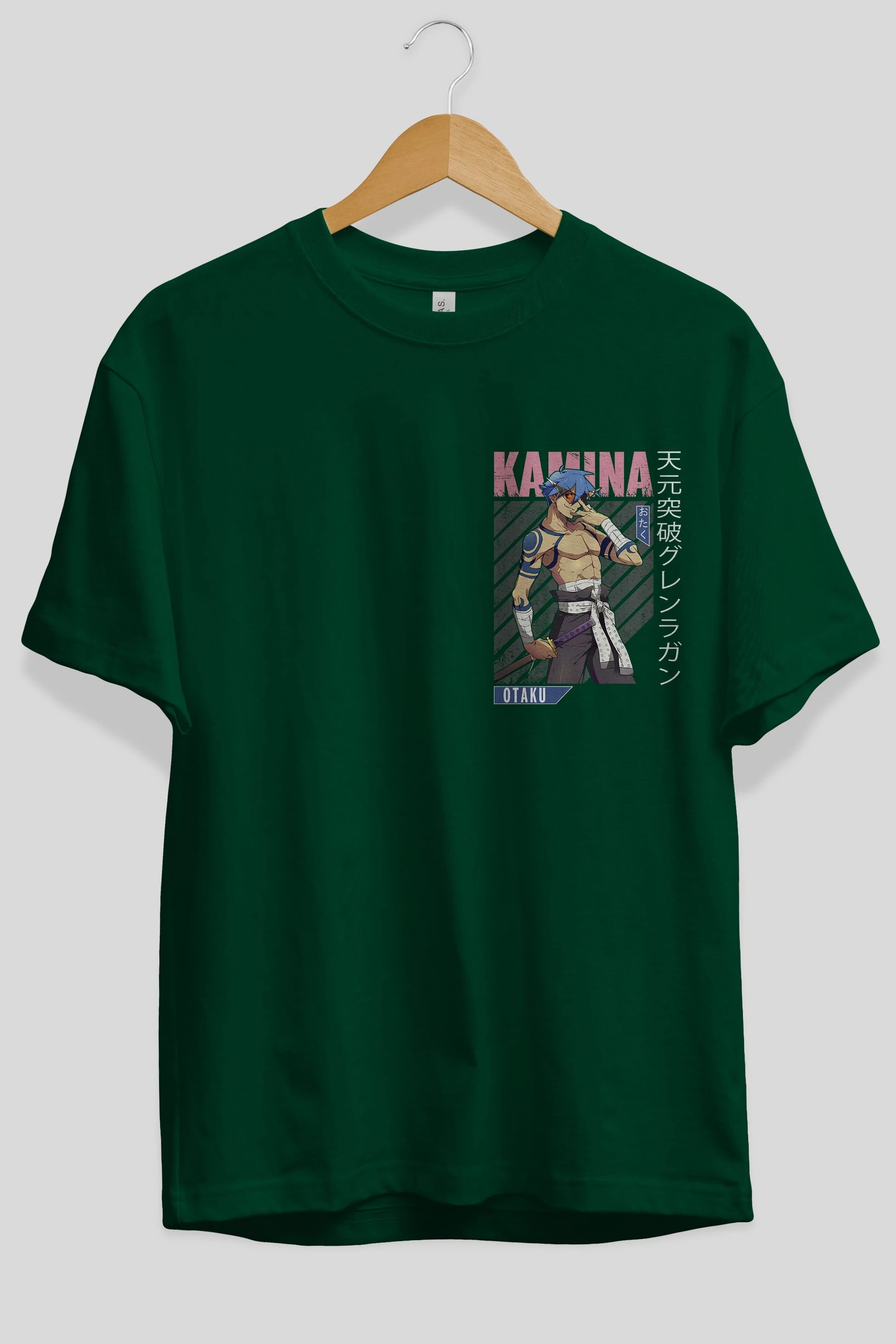 Kamina 5 Ön Sol Baskılı Oversize t-shirt Erkek Kadın Unisex %100 Pamuk Bisiklet Yaka tişort