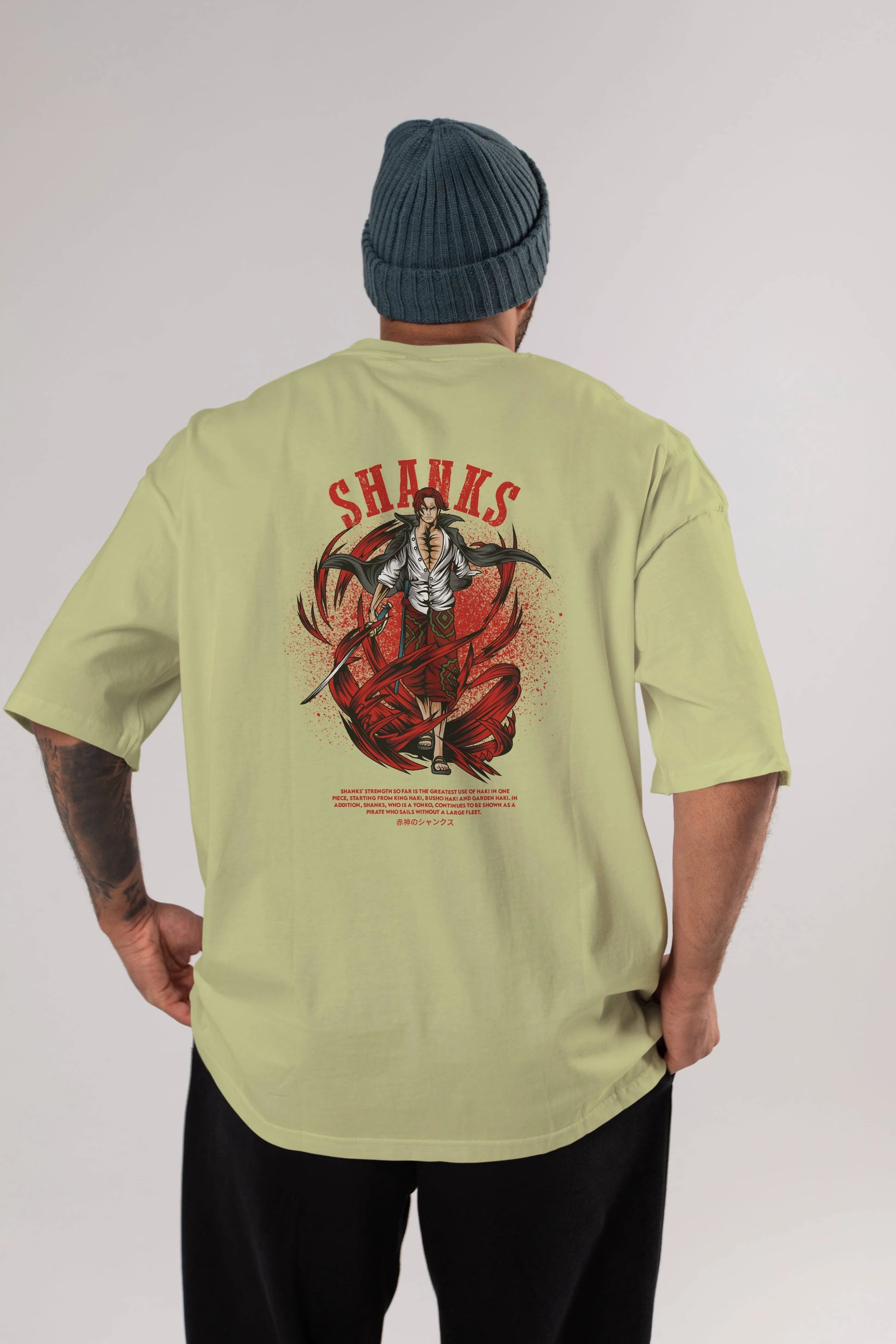 Shanks Anime Arka Baskılı Oversize t-shirt Erkek Kadın Unisex