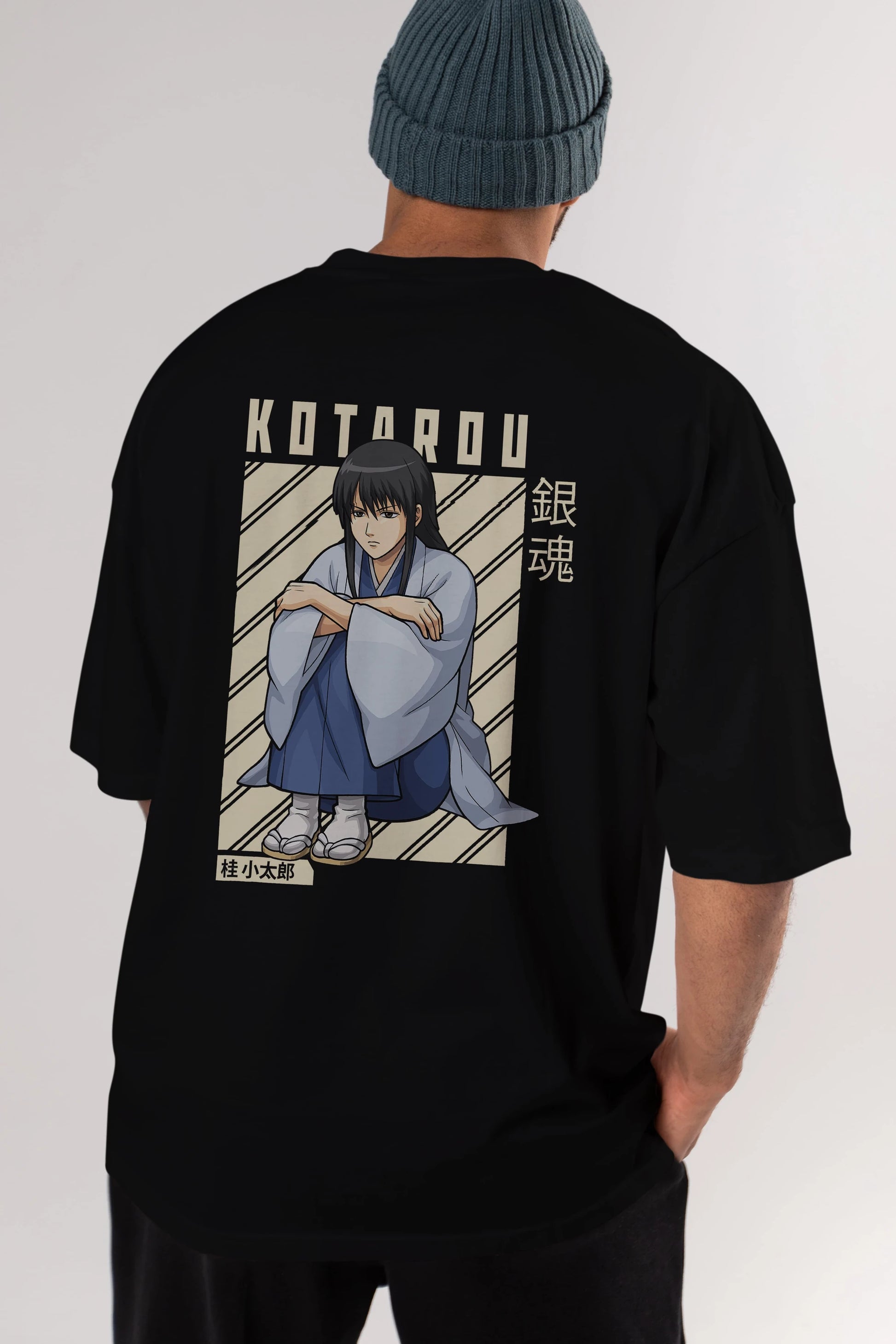 Kotarou Katsura GINTAMA Anime Arka Baskılı Oversize t-shirt Erkek Kadın Unisex