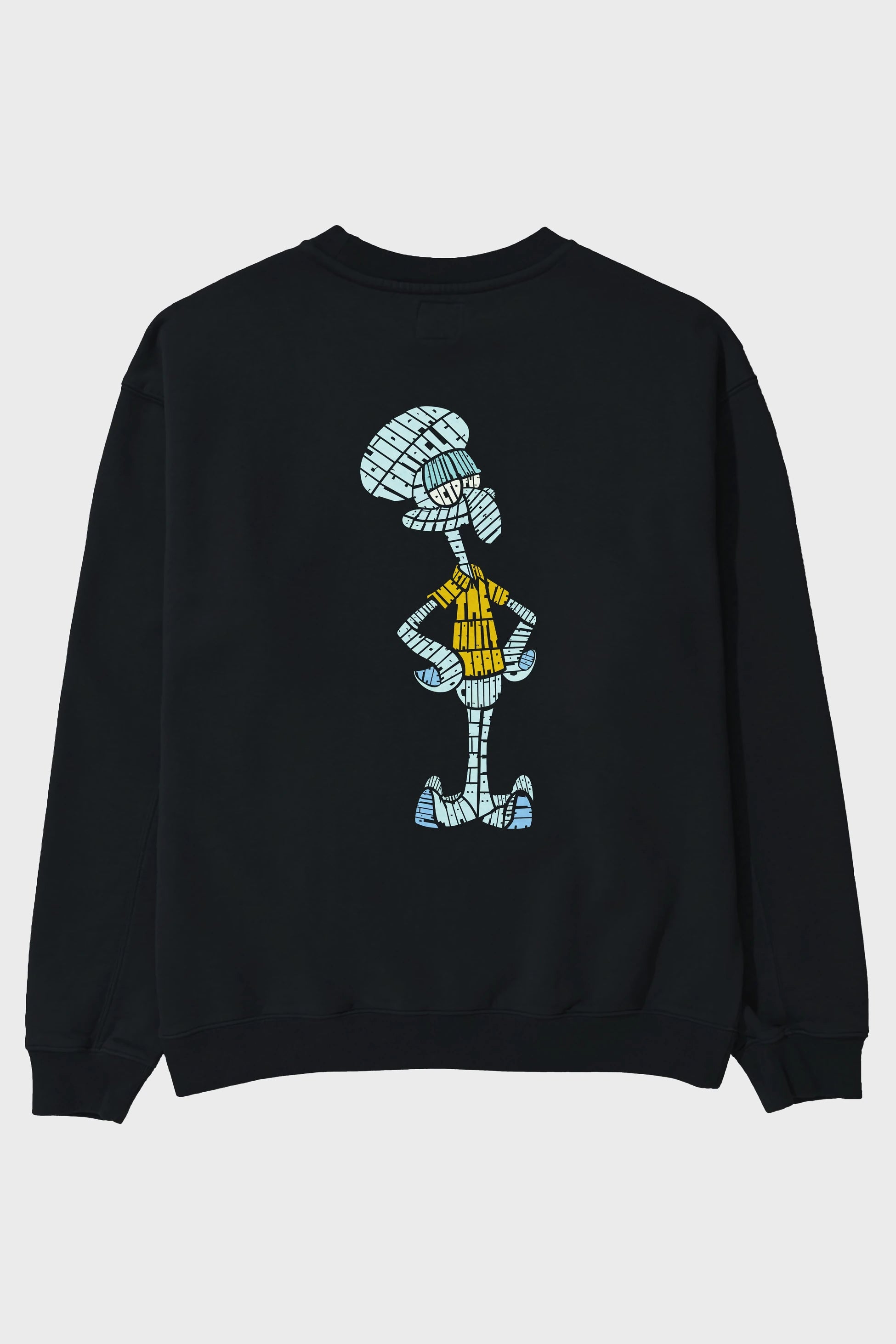 Squidward Arka Baskılı Oversize Sweatshirt Erkek Kadın Unisex