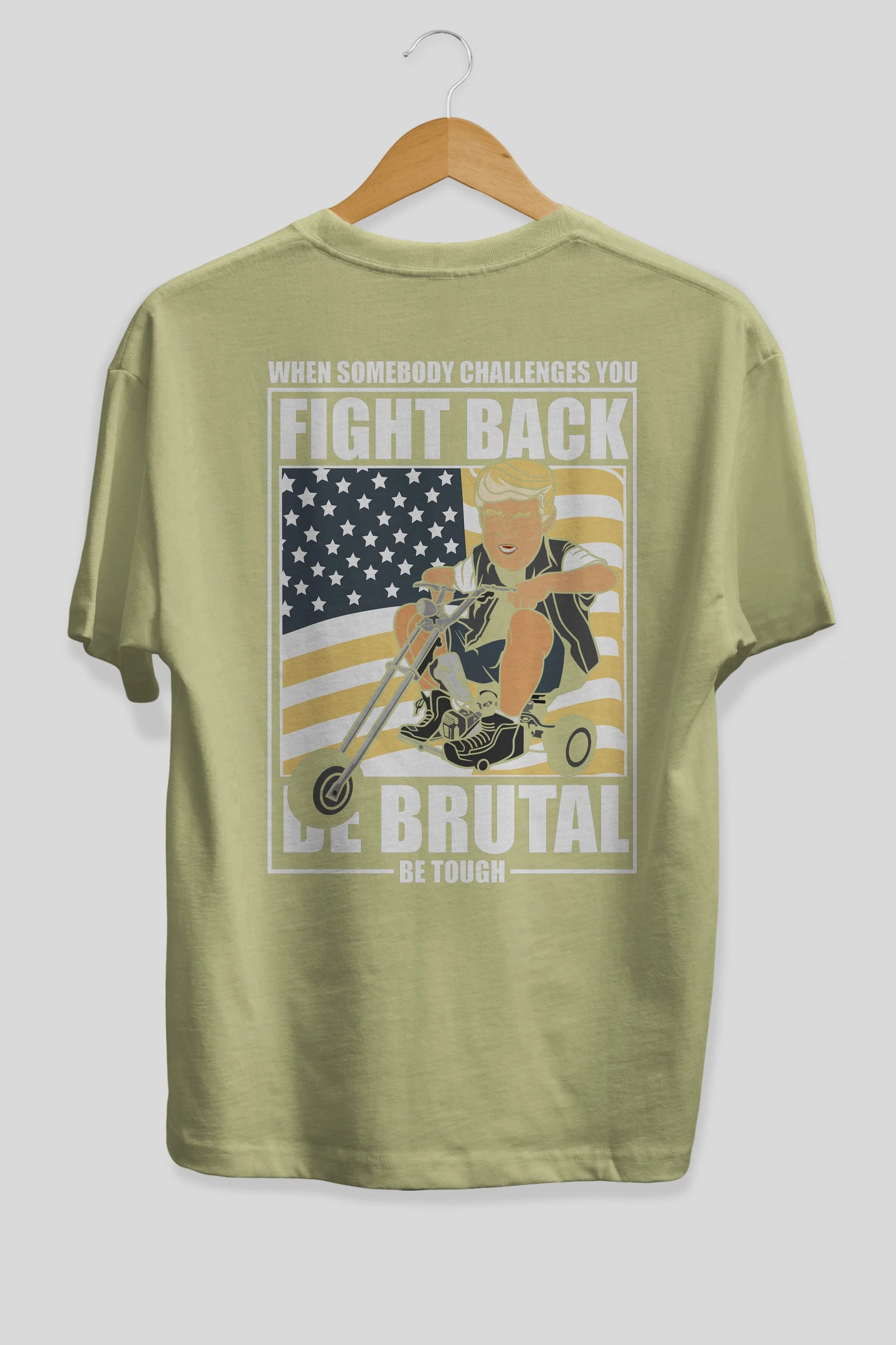 Trump Biker Arka Baskılı Oversize t-shirt Erkek Kadın Unisex %100 Pamuk tişort