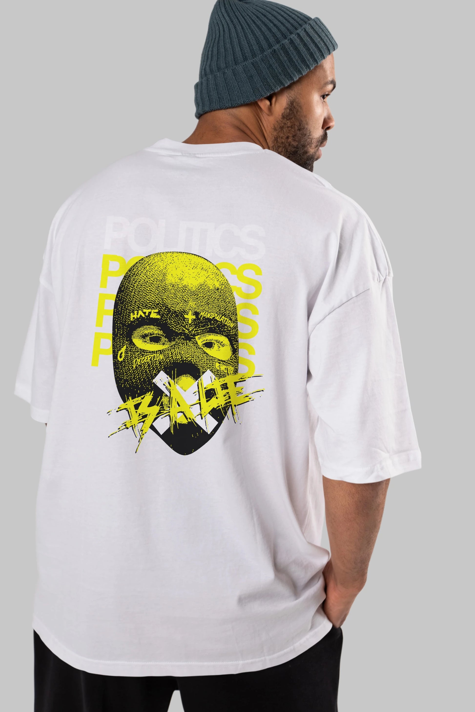 Politics is a Lie Arka Baskılı Oversize t-shirt Erkek Kadın Unisex