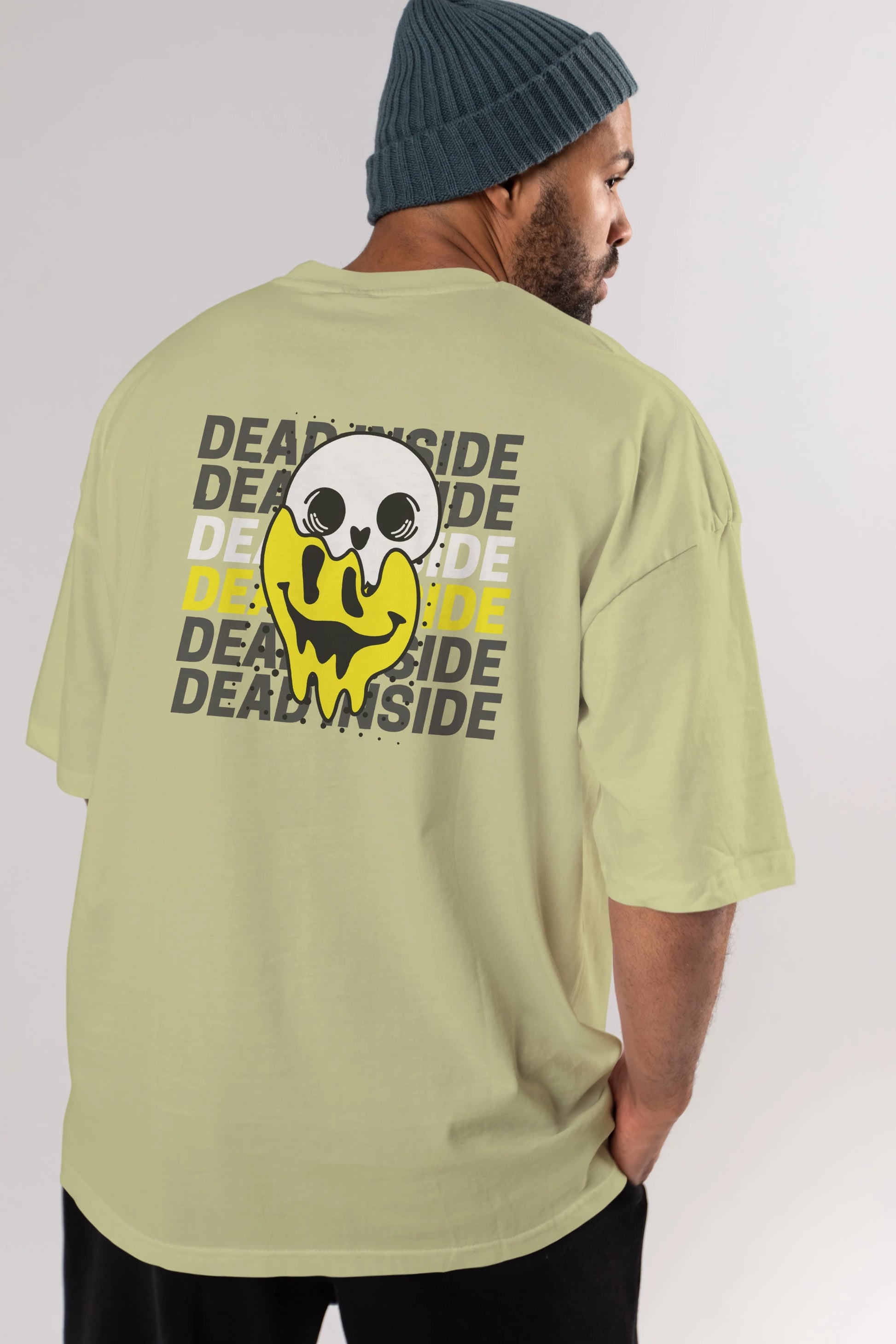 Dead Inside Yazılı Arka Baskılı Oversize t-shirt Erkek Kadın Unisex