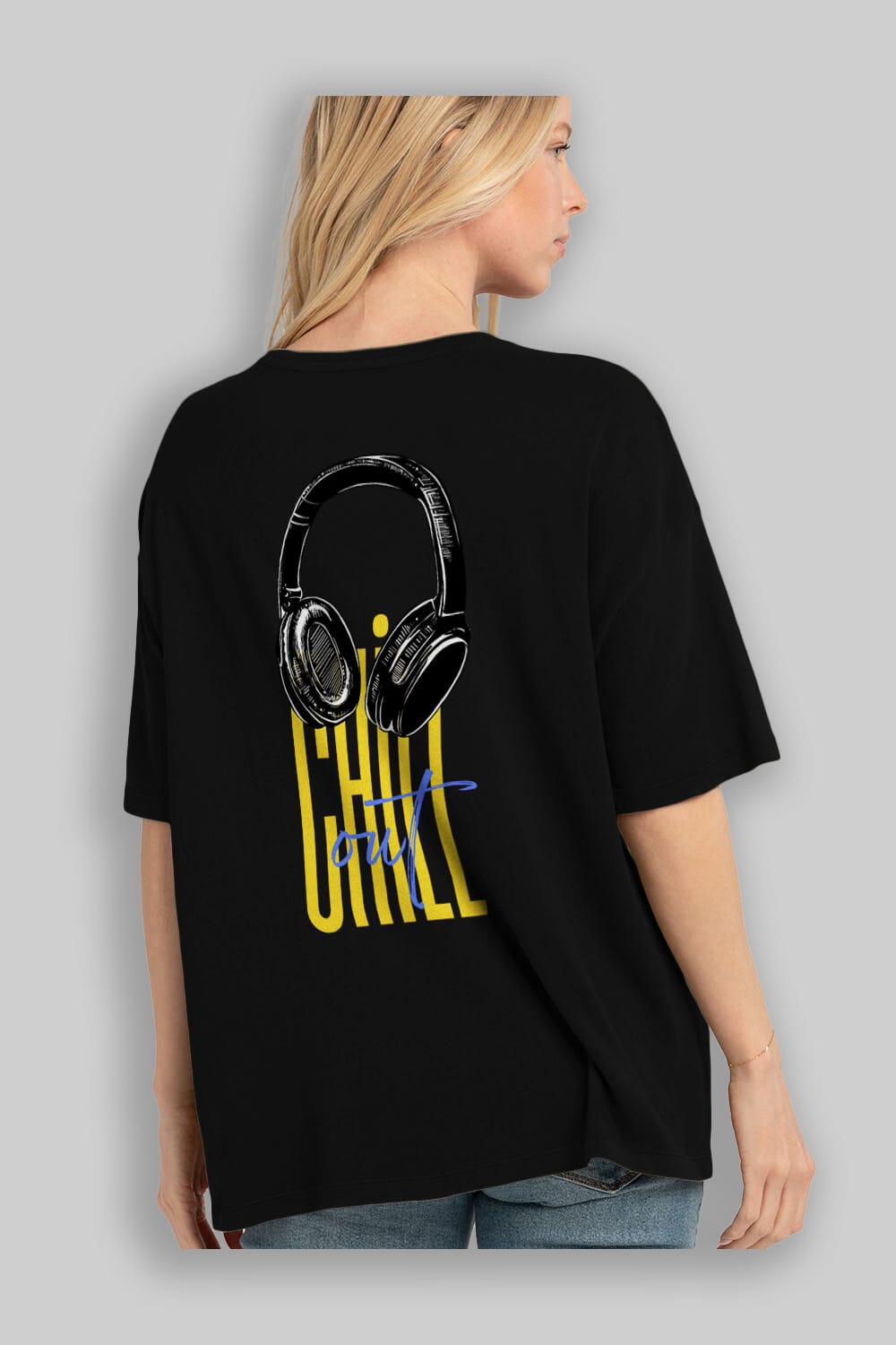 Chill Out Yazılı Arka Baskılı Oversize t-shirt Erkek Kadın Unisex