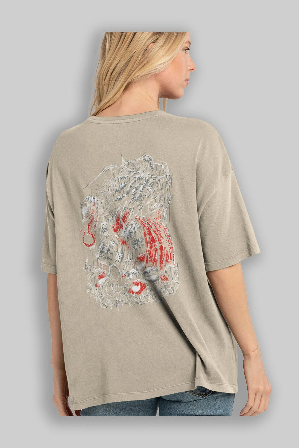 Venom (14) Arka Baskılı Oversize t-shirt Erkek Kadın Unisex %100 Pamuk Bisiklet Yaka tişort