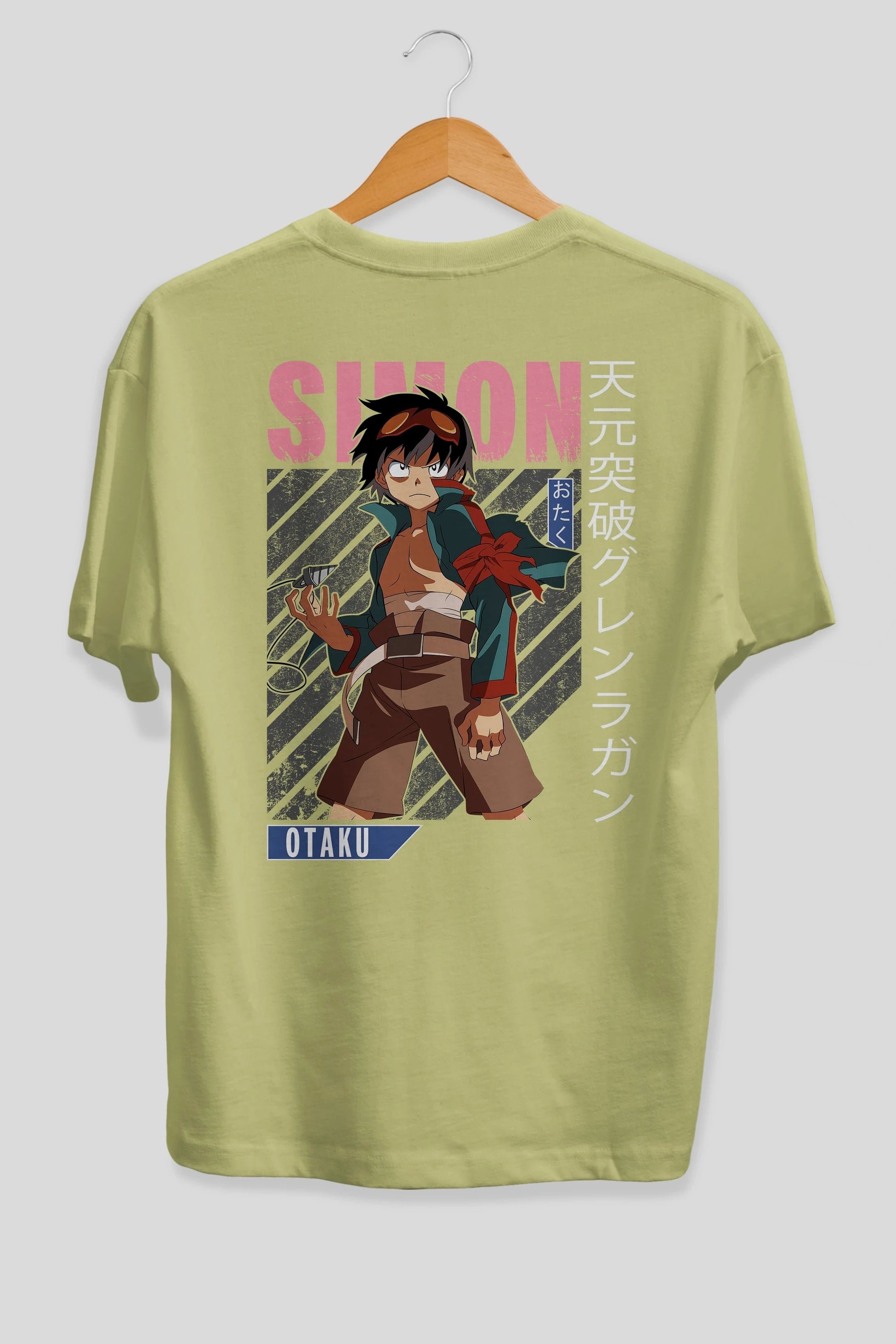Simon 5 Anime Arka Baskılı Oversize t-shirt Erkek Kadın Unisex