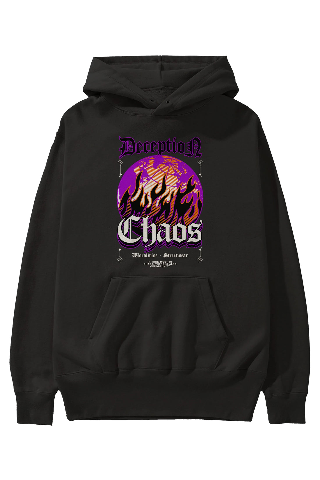Deception Chaos Ön Baskılı Hoodie Oversize Kapüşonlu Sweatshirt Erkek Kadın Unisex