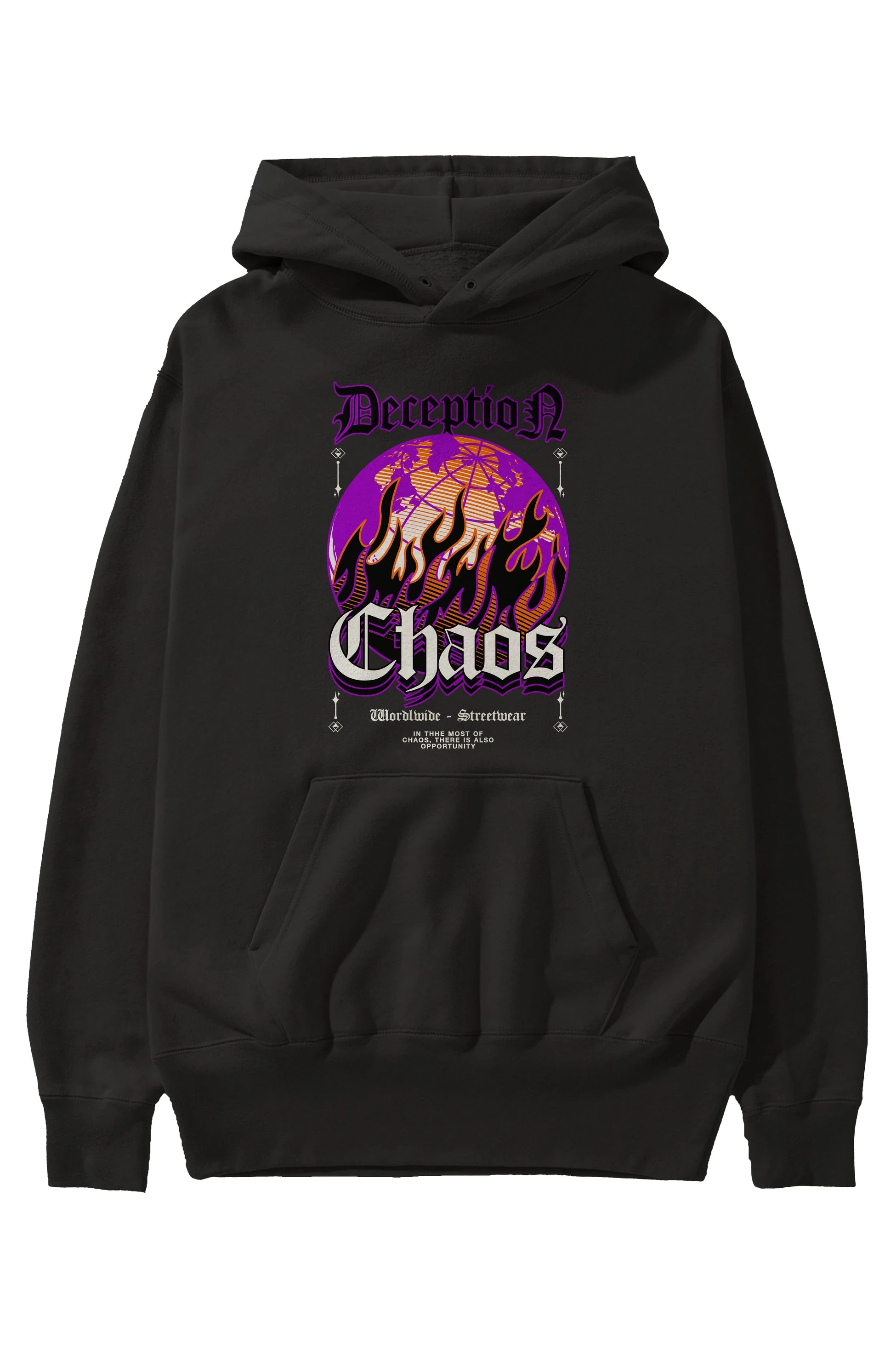 Deception Chaos Ön Baskılı Hoodie Oversize Kapüşonlu Sweatshirt Erkek Kadın Unisex