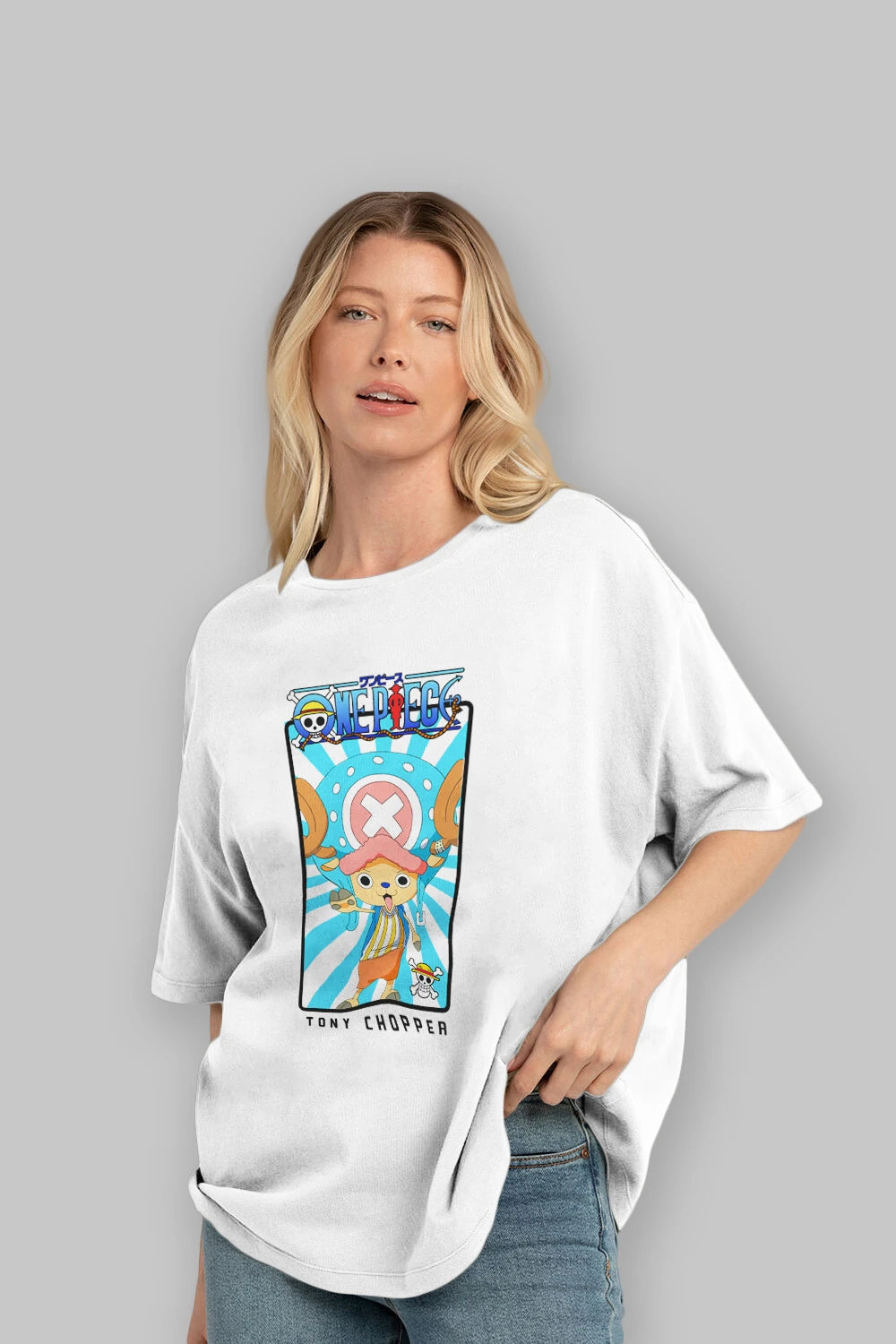 Chopper Anime Ön Baskılı Oversize t-shirt Erkek Kadın Unisex