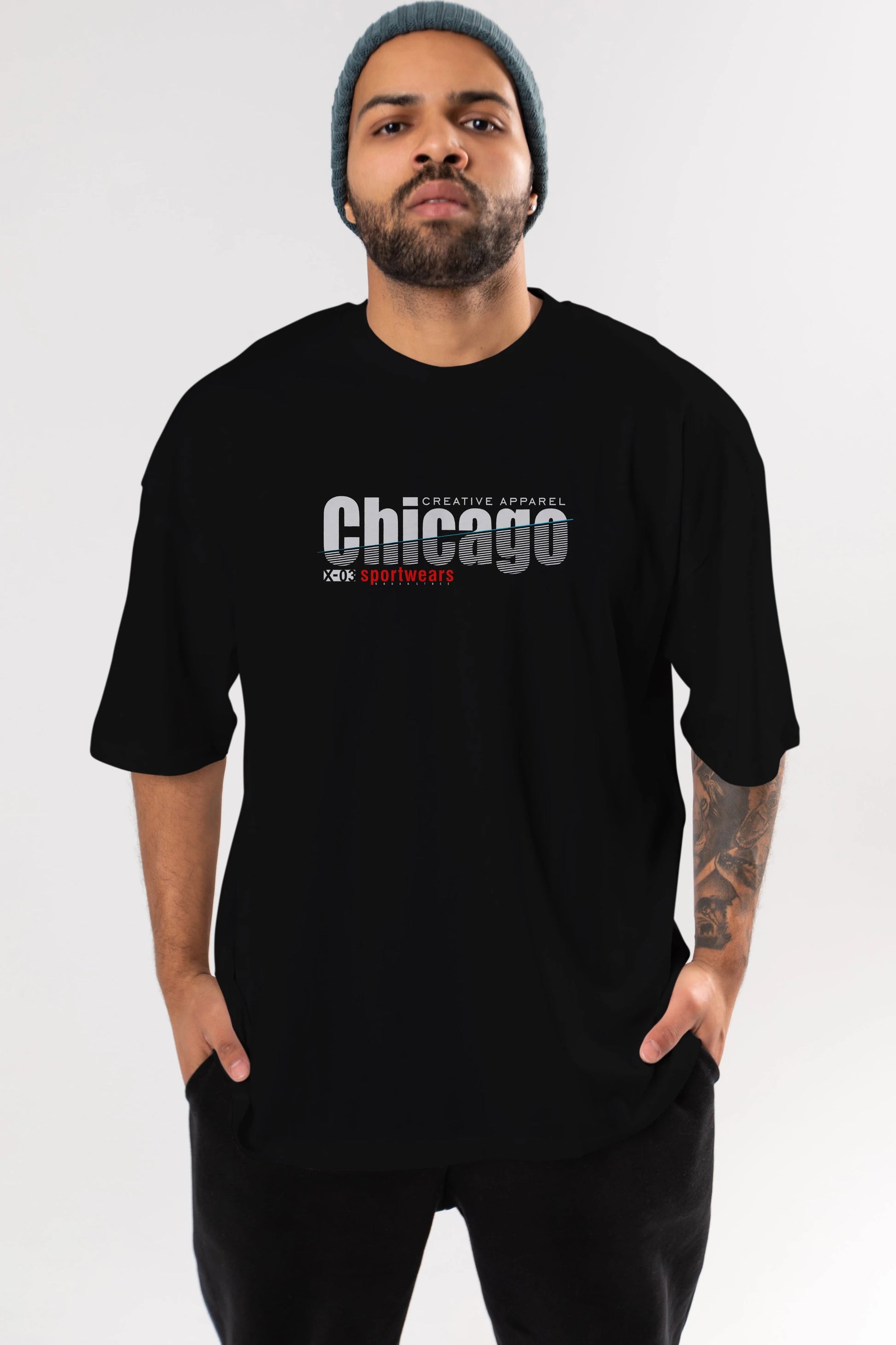 Chicago Sport Ön Baskılı Oversize t-shirt Erkek Kadın Unisex