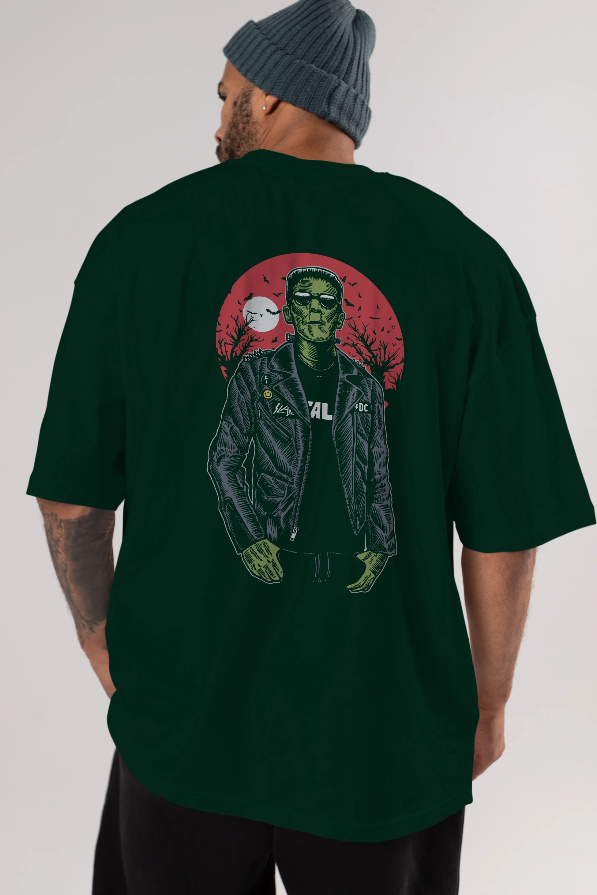 Frank Arka Baskılı Oversize t-shirt Erkek Kadın Unisex %100 Pamuk
