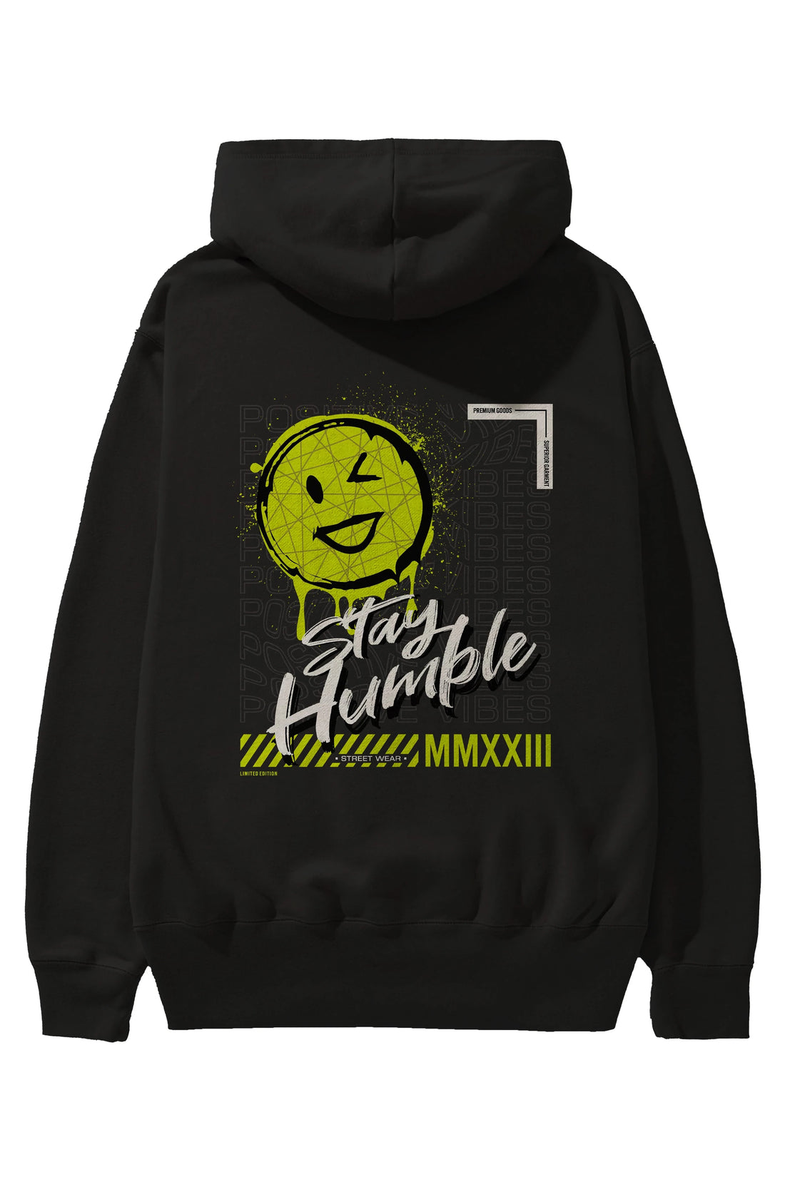 Stay Humble Arka Baskılı Hoodie Oversize Kapüşonlu Sweatshirt Erkek Kadın Unisex