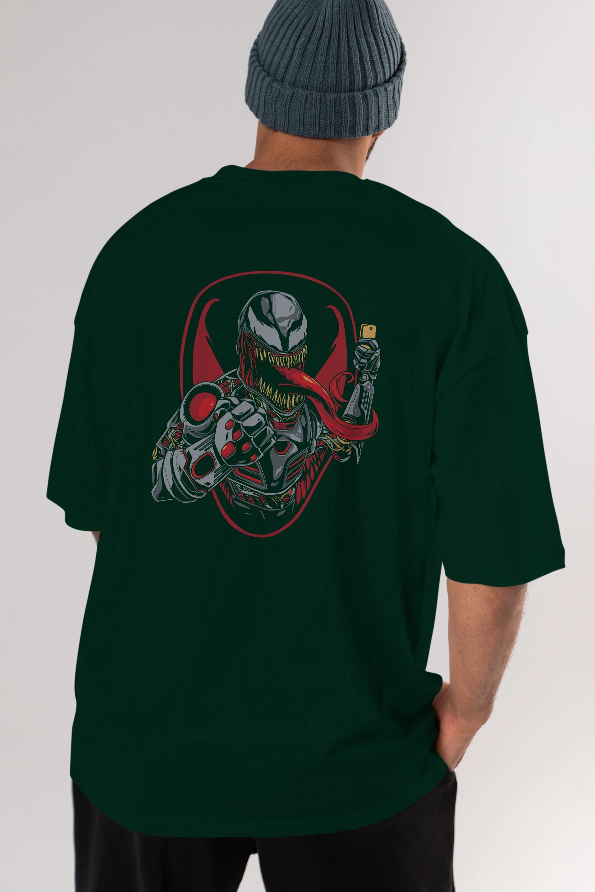 Venom (17) Arka Baskılı Oversize t-shirt Erkek Kadın Unisex %100 Pamuk Bisiklet Yaka tişort