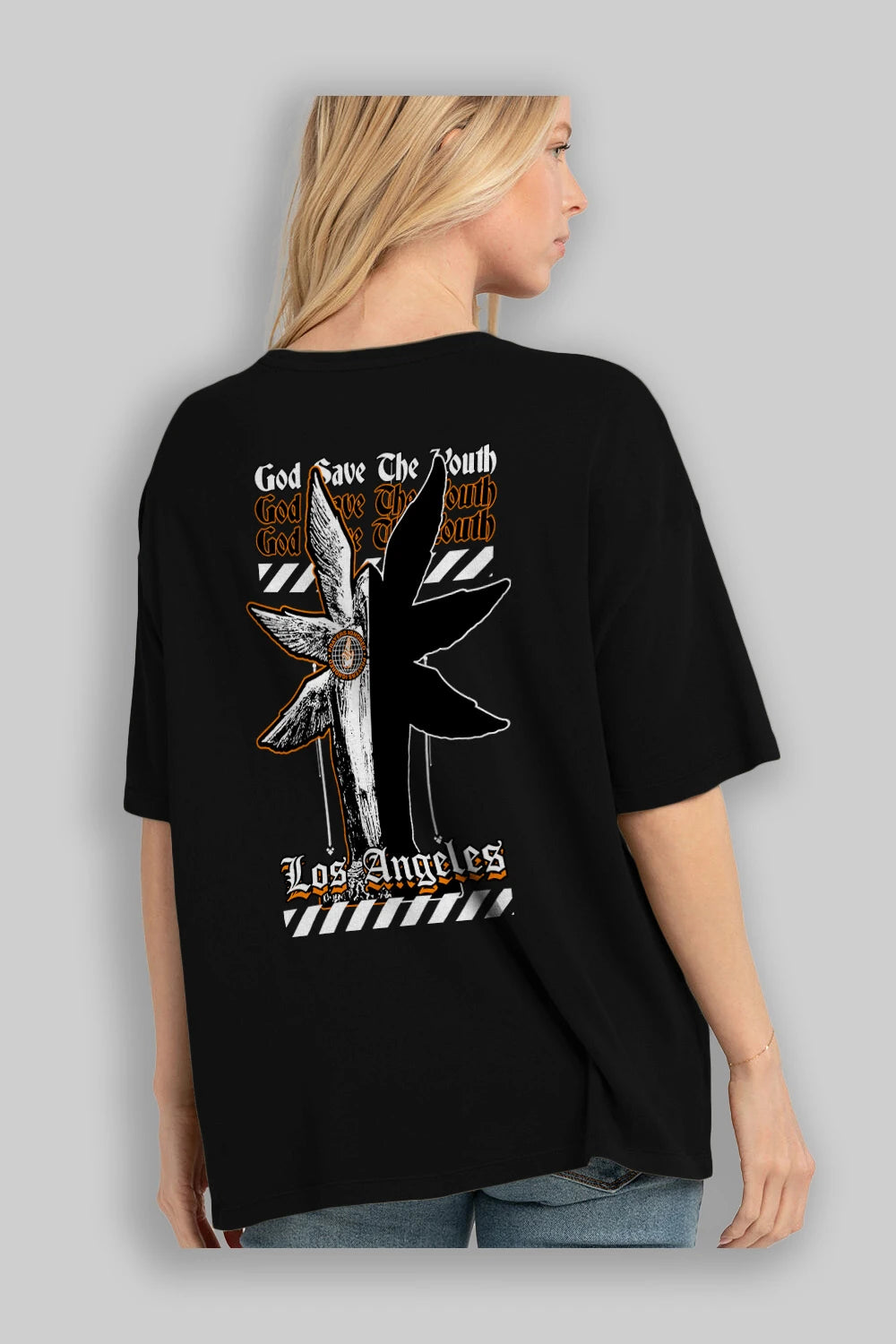 God Save The Youth Arka Baskılı Oversize t-shirt Erkek Kadın Unisex