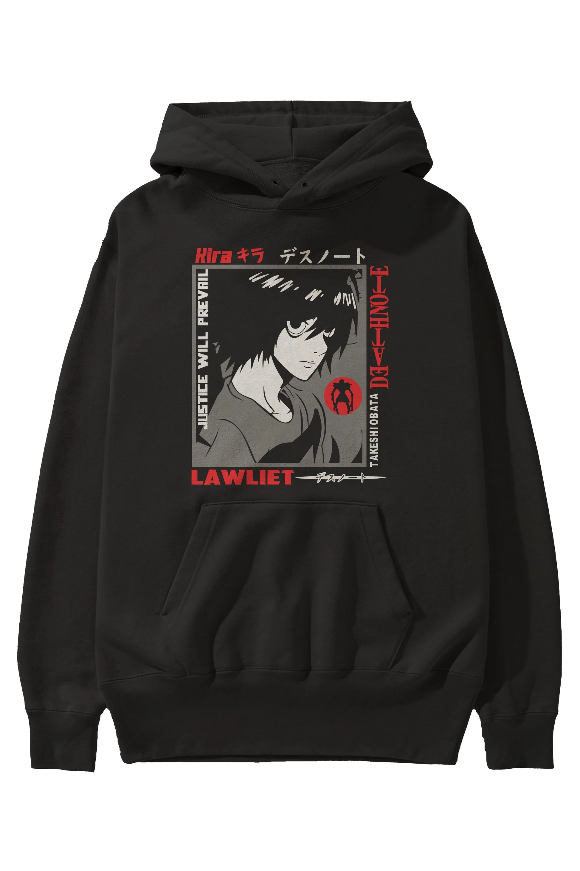 DEATH NOTE Anime Ön Baskılı Hoodie Oversize Kapüşonlu Sweatshirt Erkek Kadın Unisex