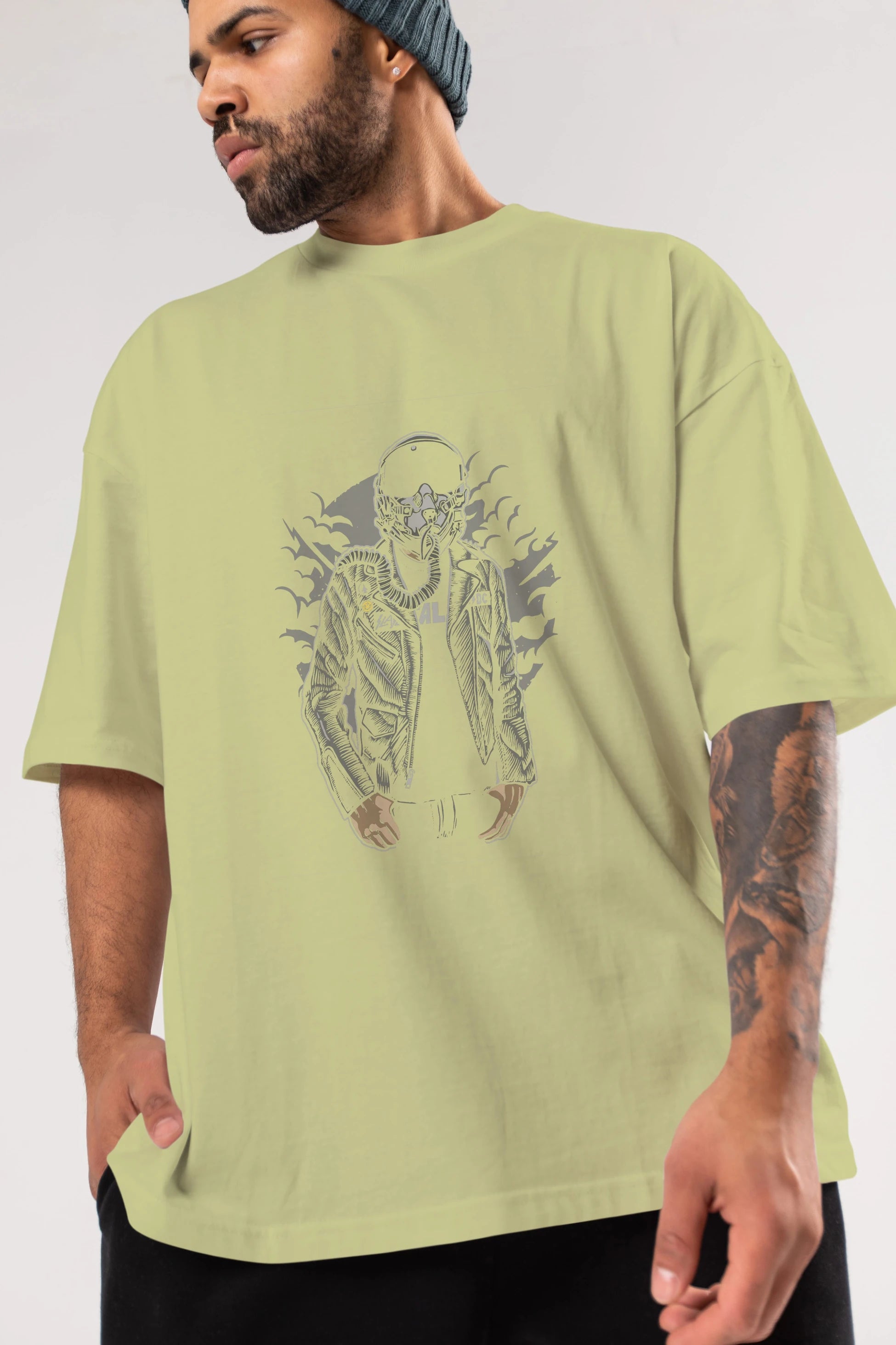 Sky Fighter Ön Baskılı Oversize t-shirt Erkek Kadın Unisex %100 Pamuk tişort