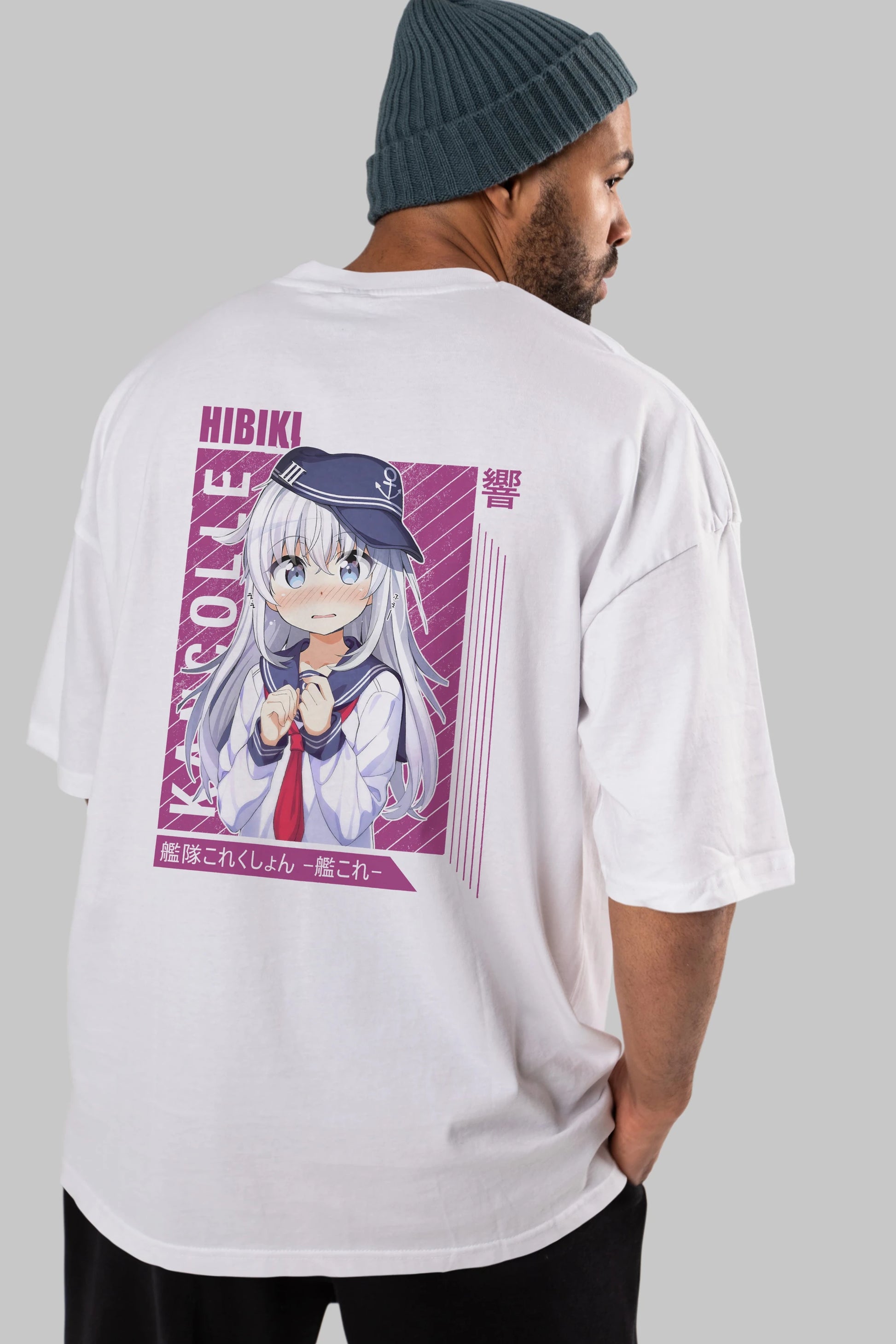 Hibiki 4 Anime Arka Baskılı Oversize t-shirt Erkek Kadın Unisex