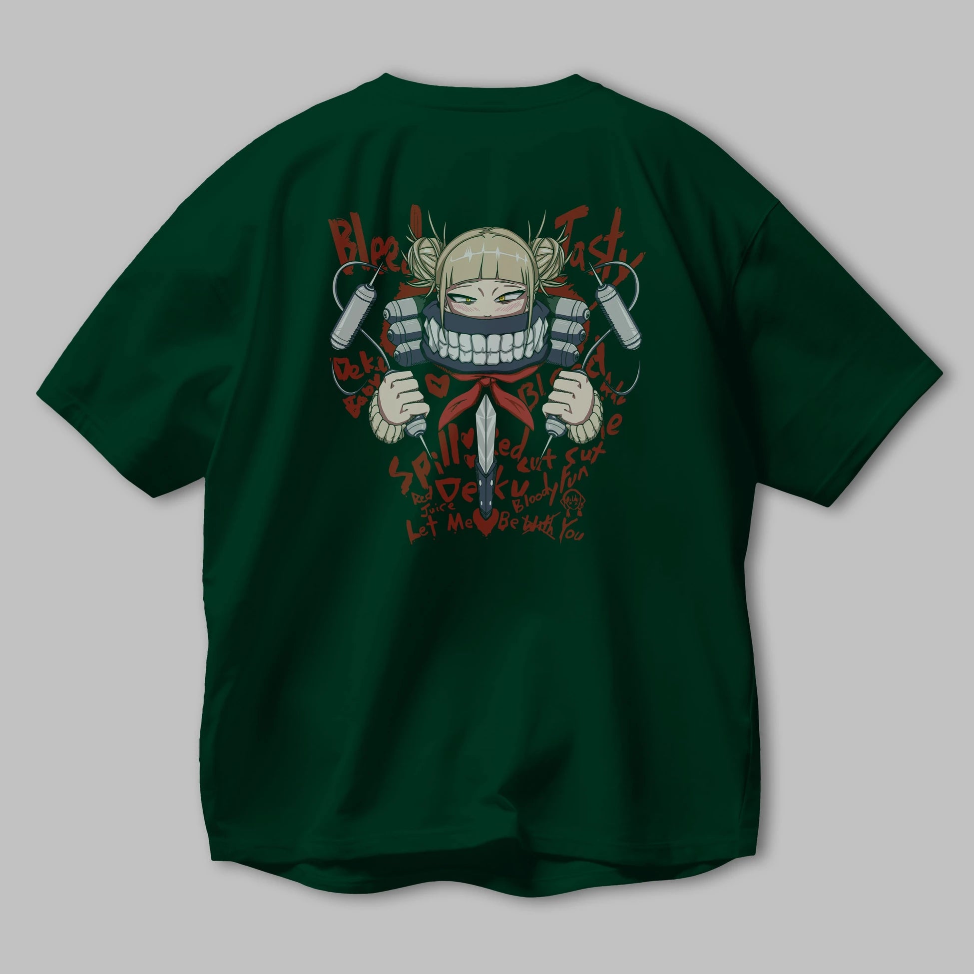 Himiko Toga 1 Anime Arka Baskılı Oversize t-shirt Erkek Kadın Unisex
