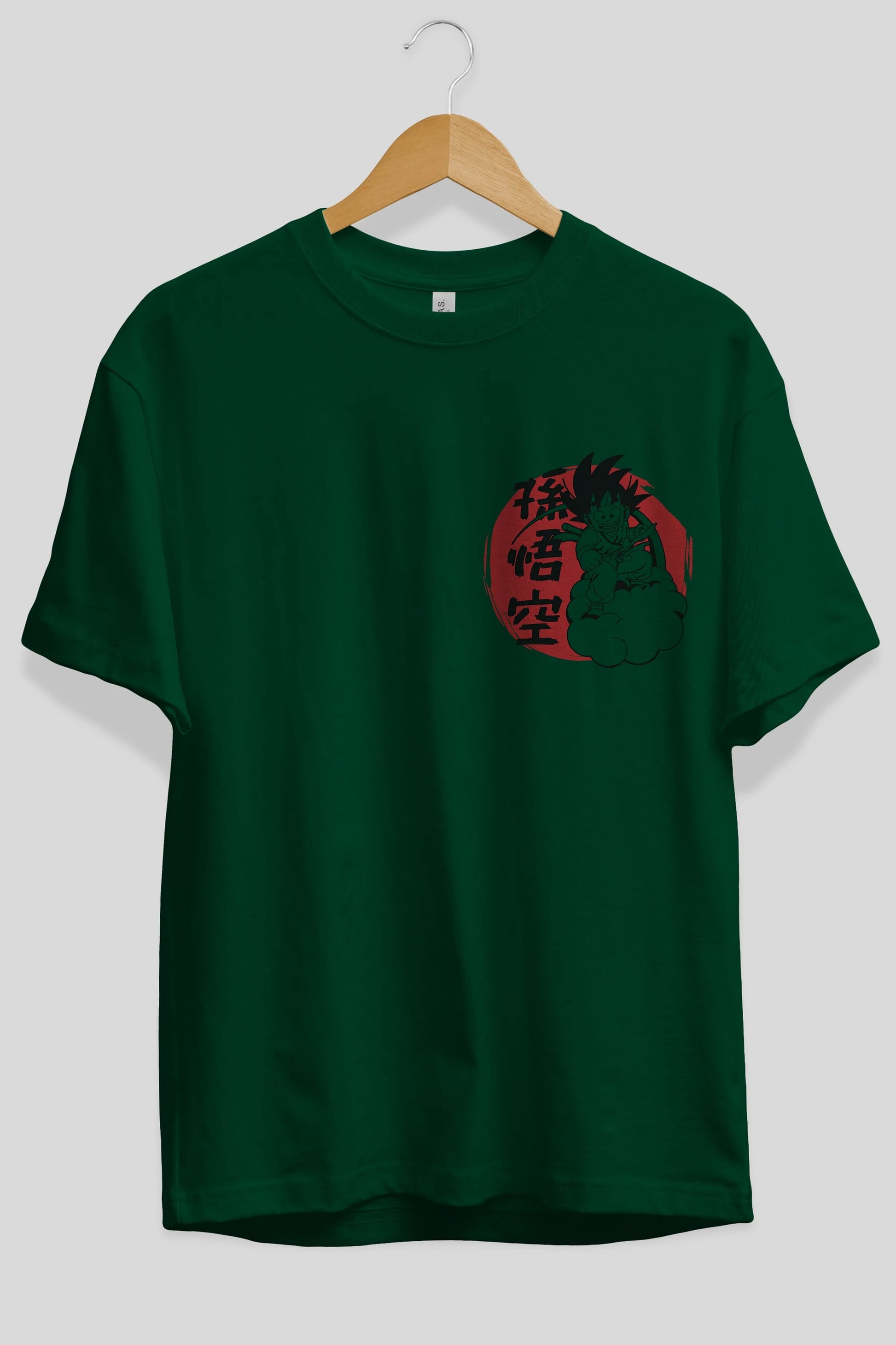 DRAGON BALL Ön Sol Baskılı Oversize t-shirt Erkek Kadın Unisex %100 Pamuk Bisiklet Yaka tişort