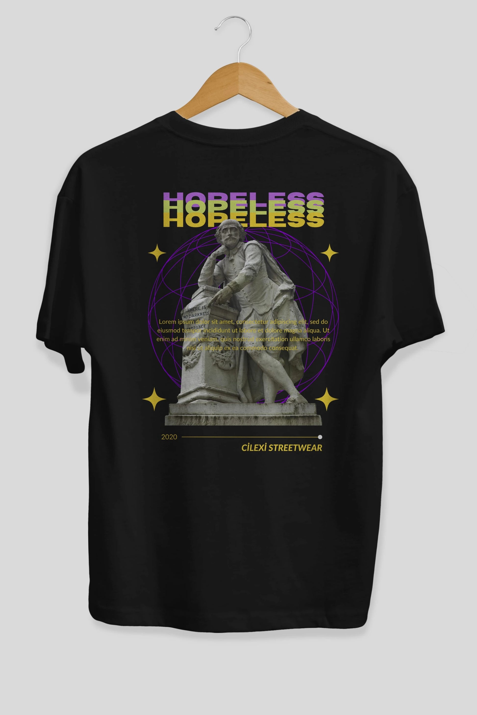 Hopeless Arka Baskılı Oversize t-shirt Erkek Kadın Unisex