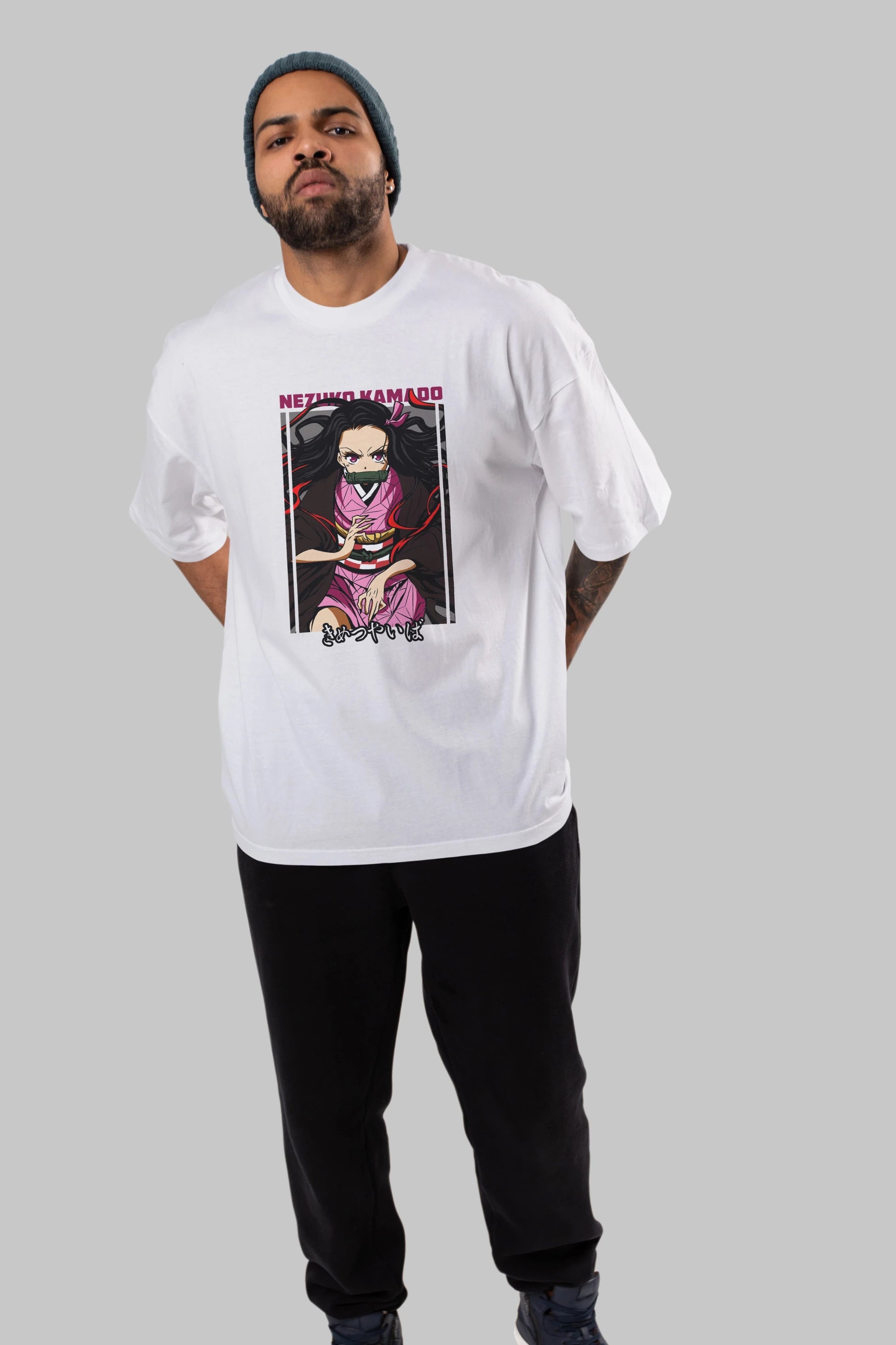 Nezuko Kamado 1 Anime Ön Baskılı Oversize t-shirt %100 pamuk Erkek Kadın Unisex