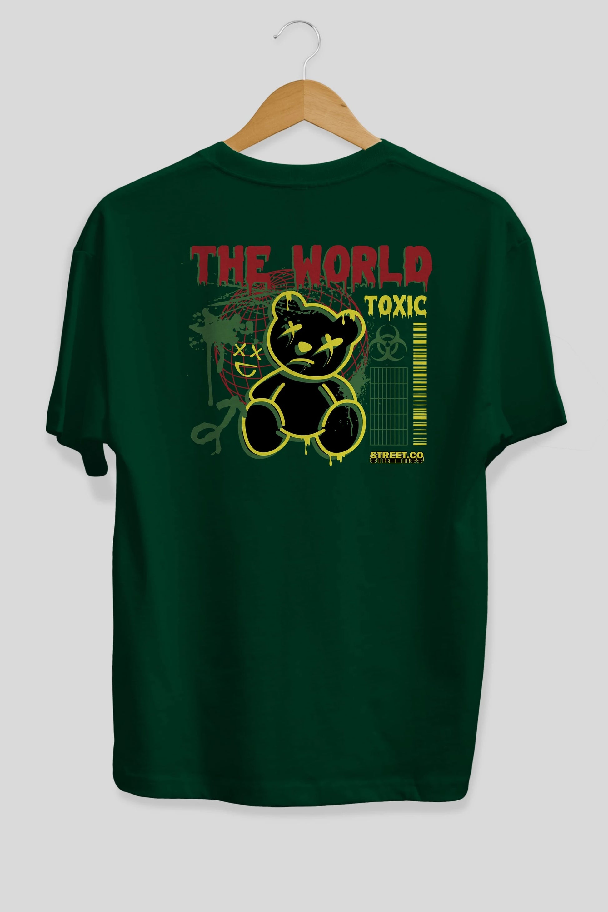The World Toxic Bear Arka Baskılı Oversize t-shirt Erkek Kadın Unisex