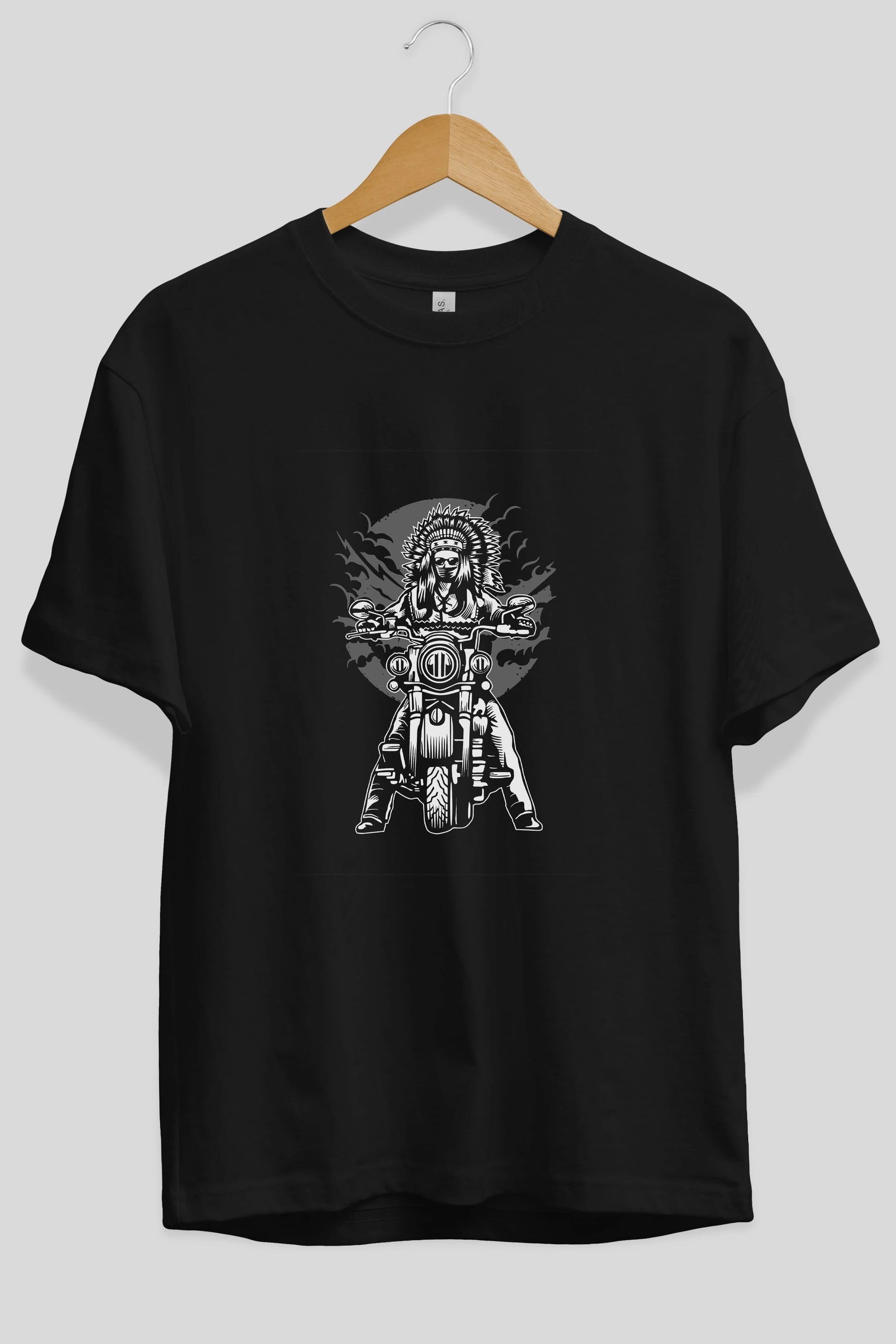 Indian Chief Motorcycle Ön Baskılı Oversize t-shirt Erkek Kadın Unisex %100 Pamuk tişort