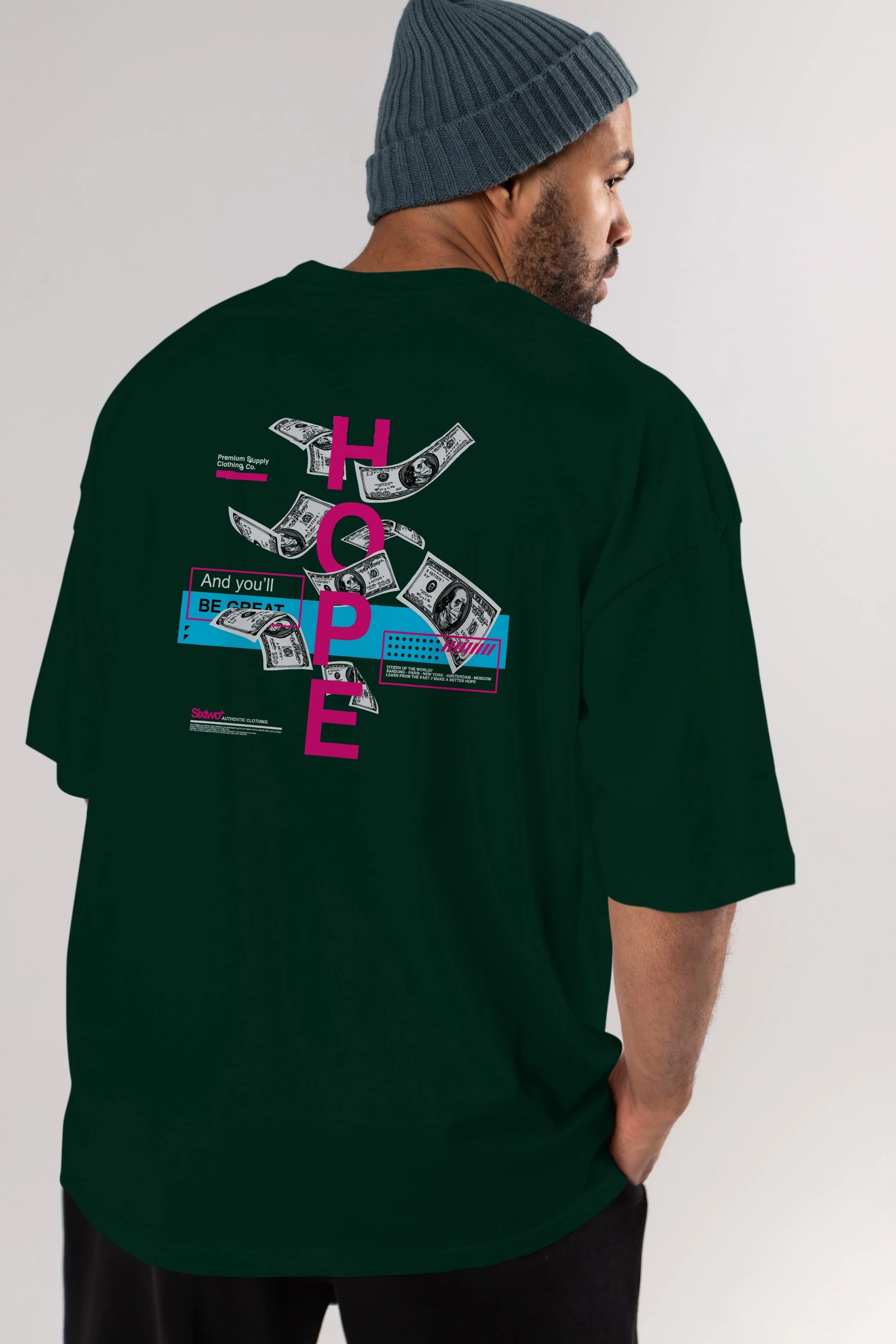 Hope Arka Baskılı Oversize t-shirt Erkek Kadın Unisex