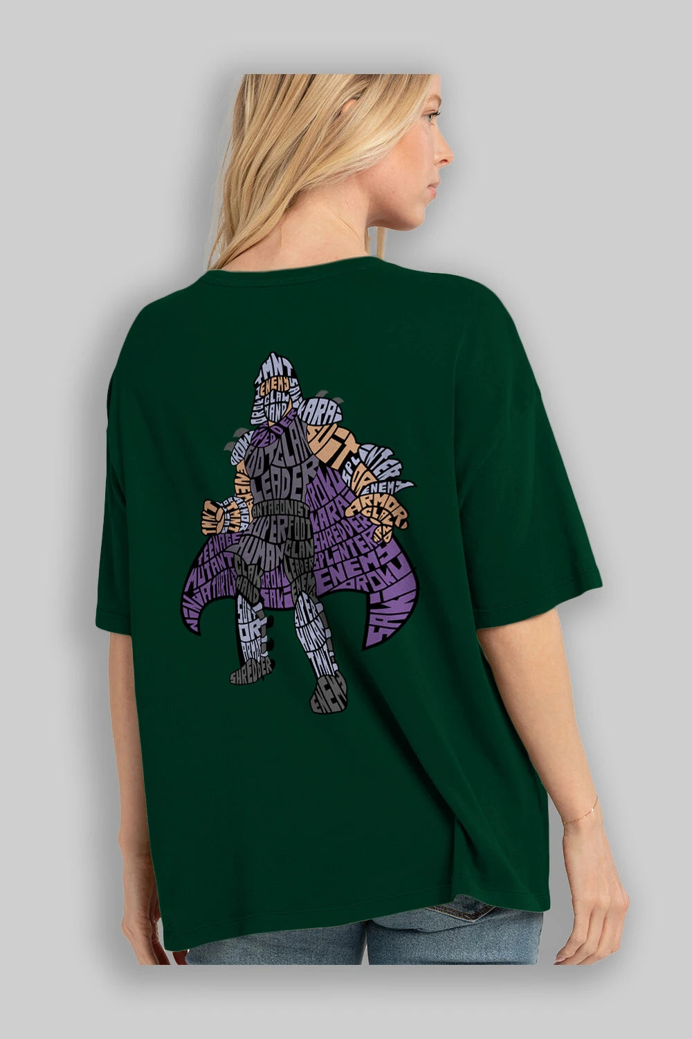 Foot Clan Leader Arka Baskılı Oversize t-shirt %100 pamuk Erkek Kadın Unisex