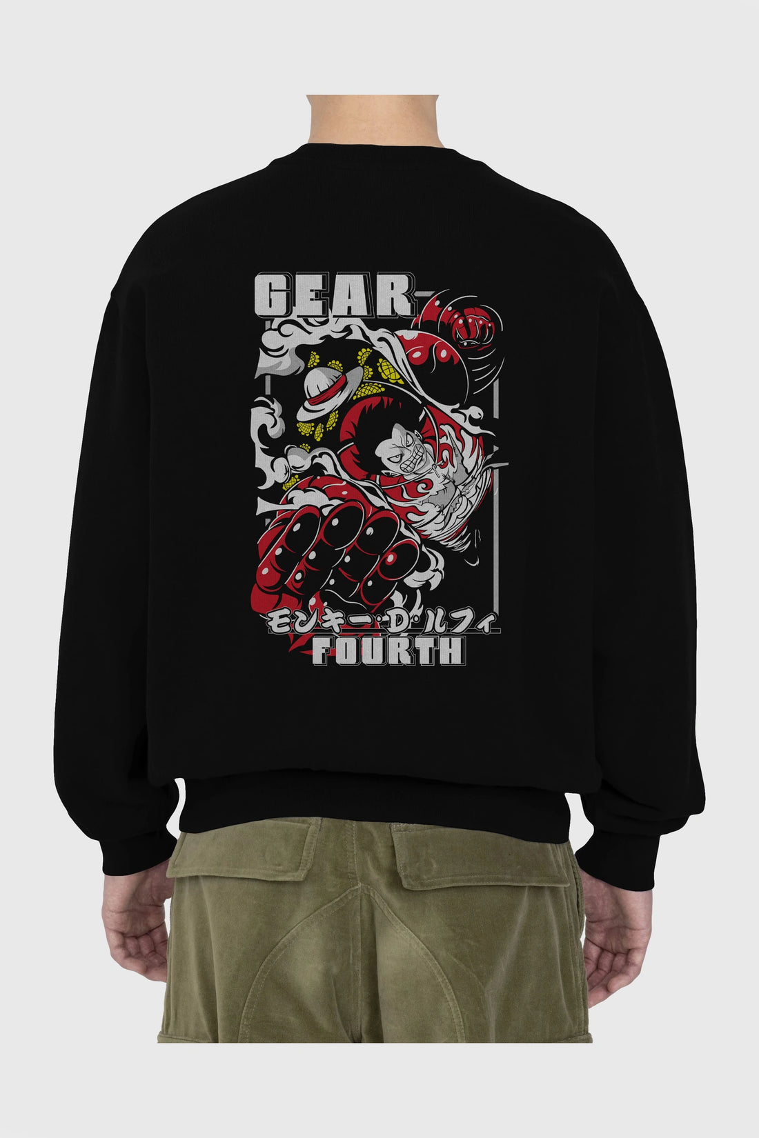 Luffy GEAR 4 Arka Baskılı Anime Oversize Sweatshirt Erkek Kadın Unisex