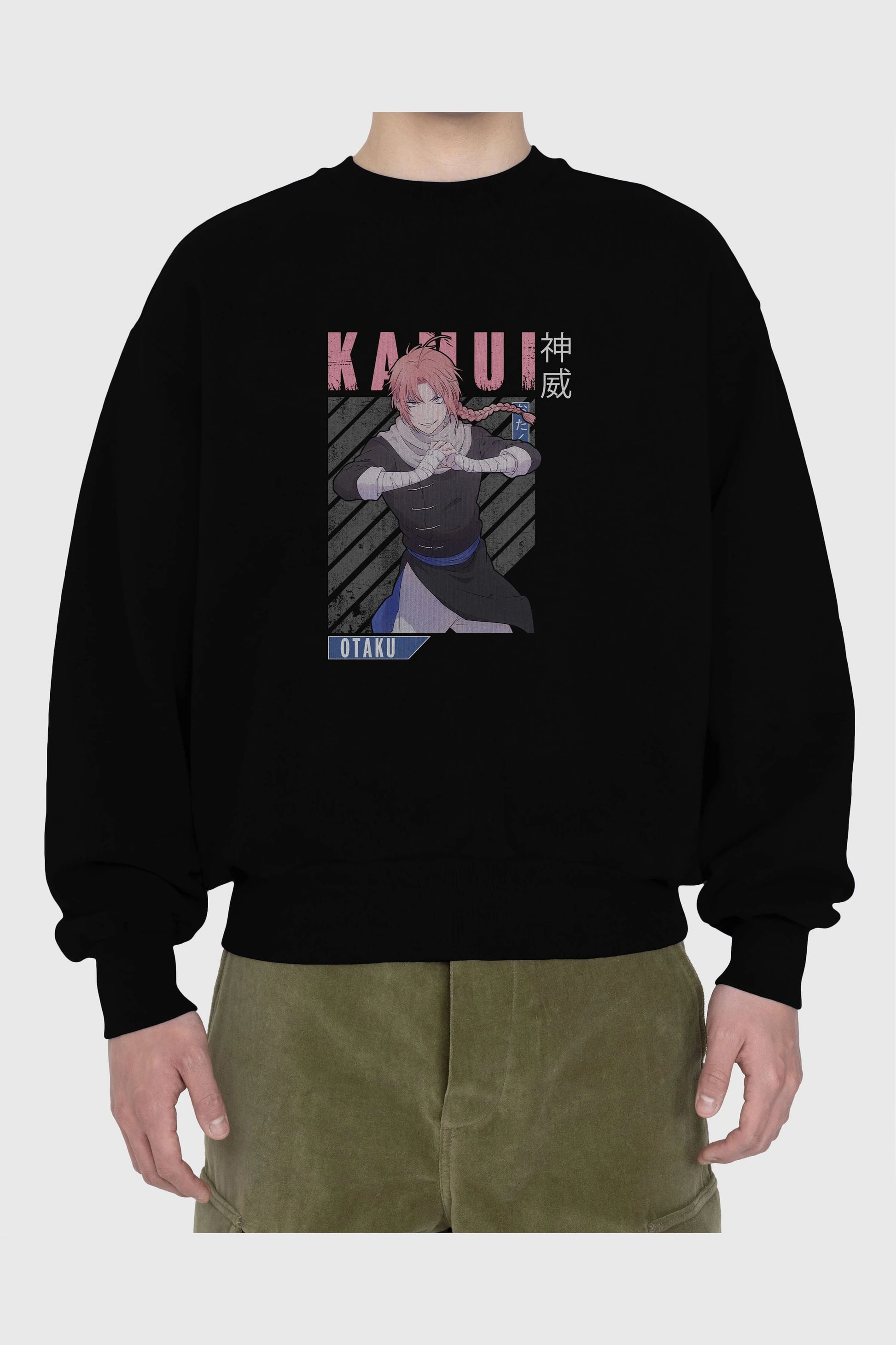Kamui GINTAMA Anime Ön Baskılı Oversize Sweatshirt Erkek Kadın Unisex